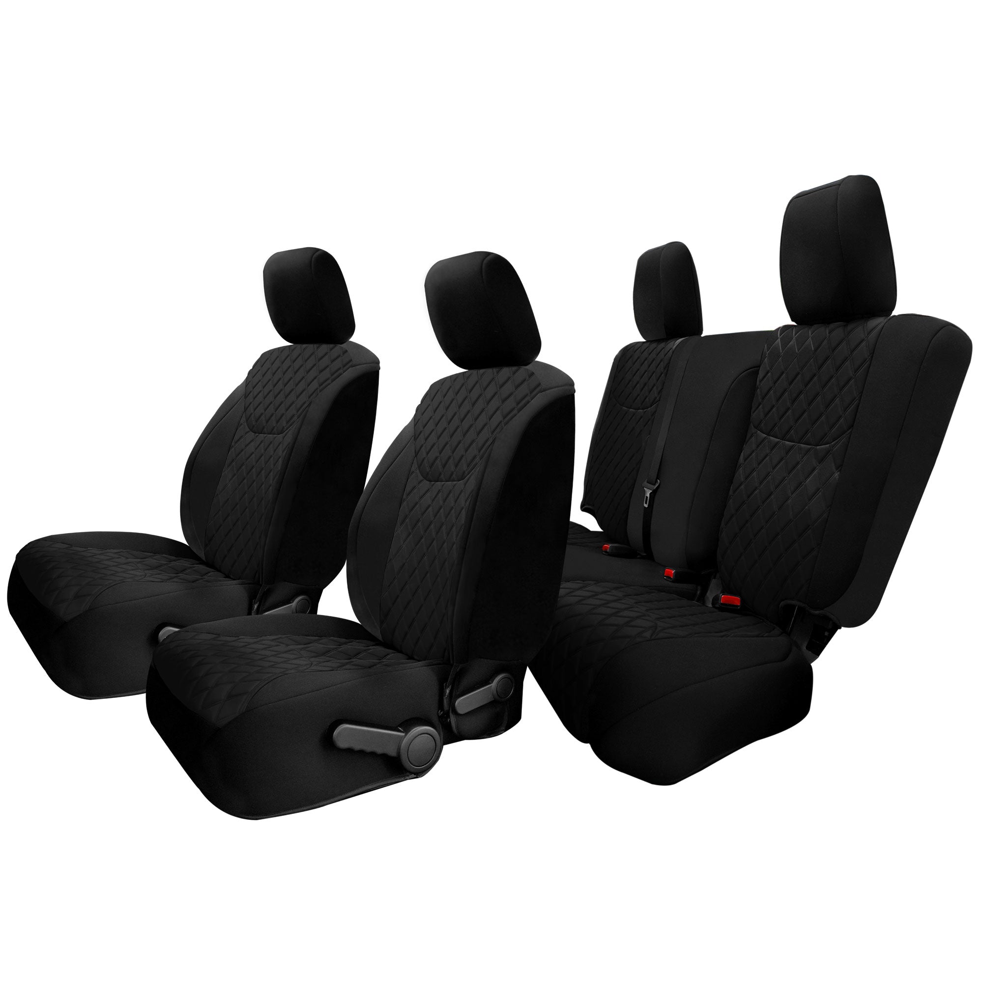 Jeep Wrangler JK 4-Door 2007-2017 -  Full Set Seat Covers - Black Ultraflex Neoprene
