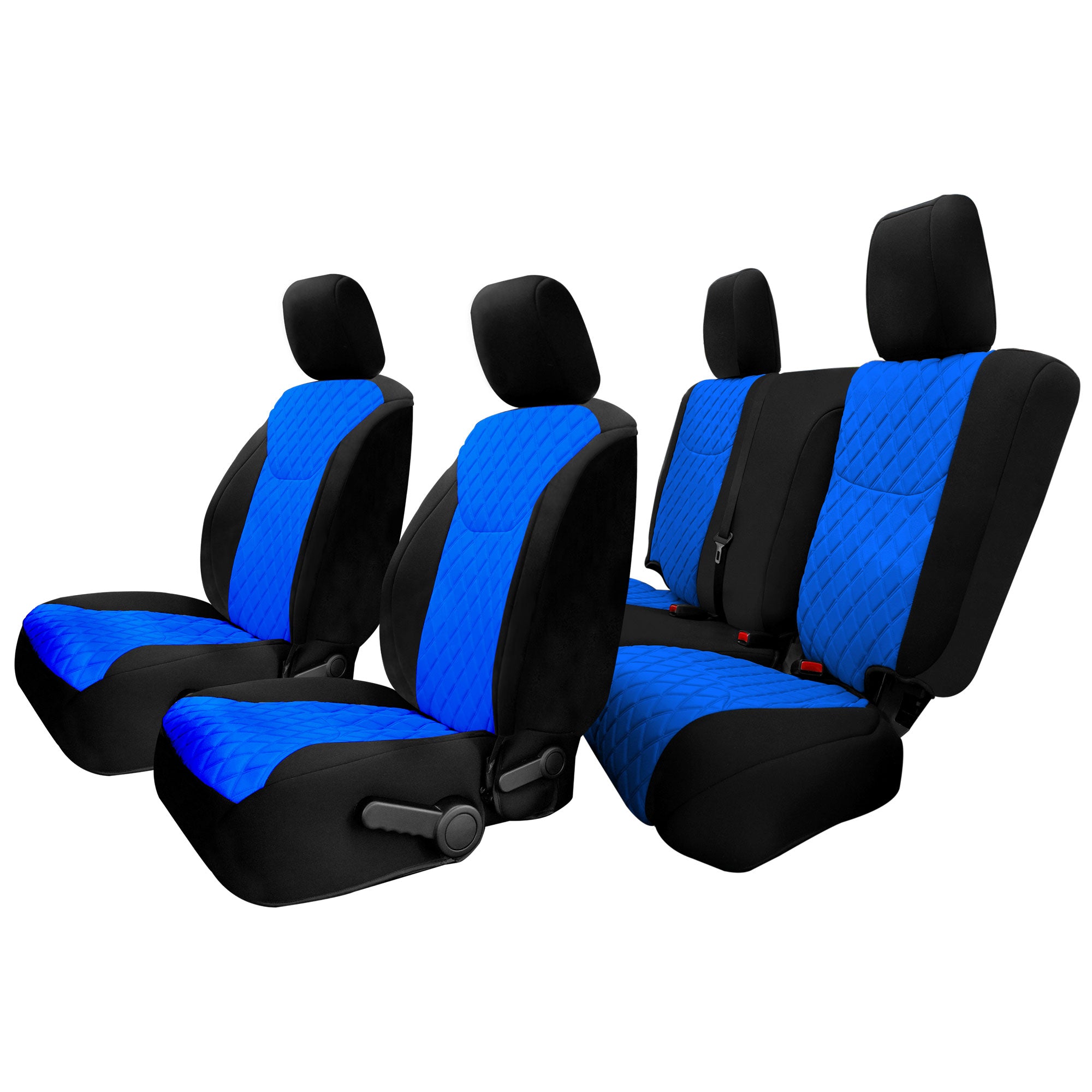 Jeep Wrangler JK 4DR 2007-2018 -  Full Set Seat Covers - Blue Ultraflex Neoprene