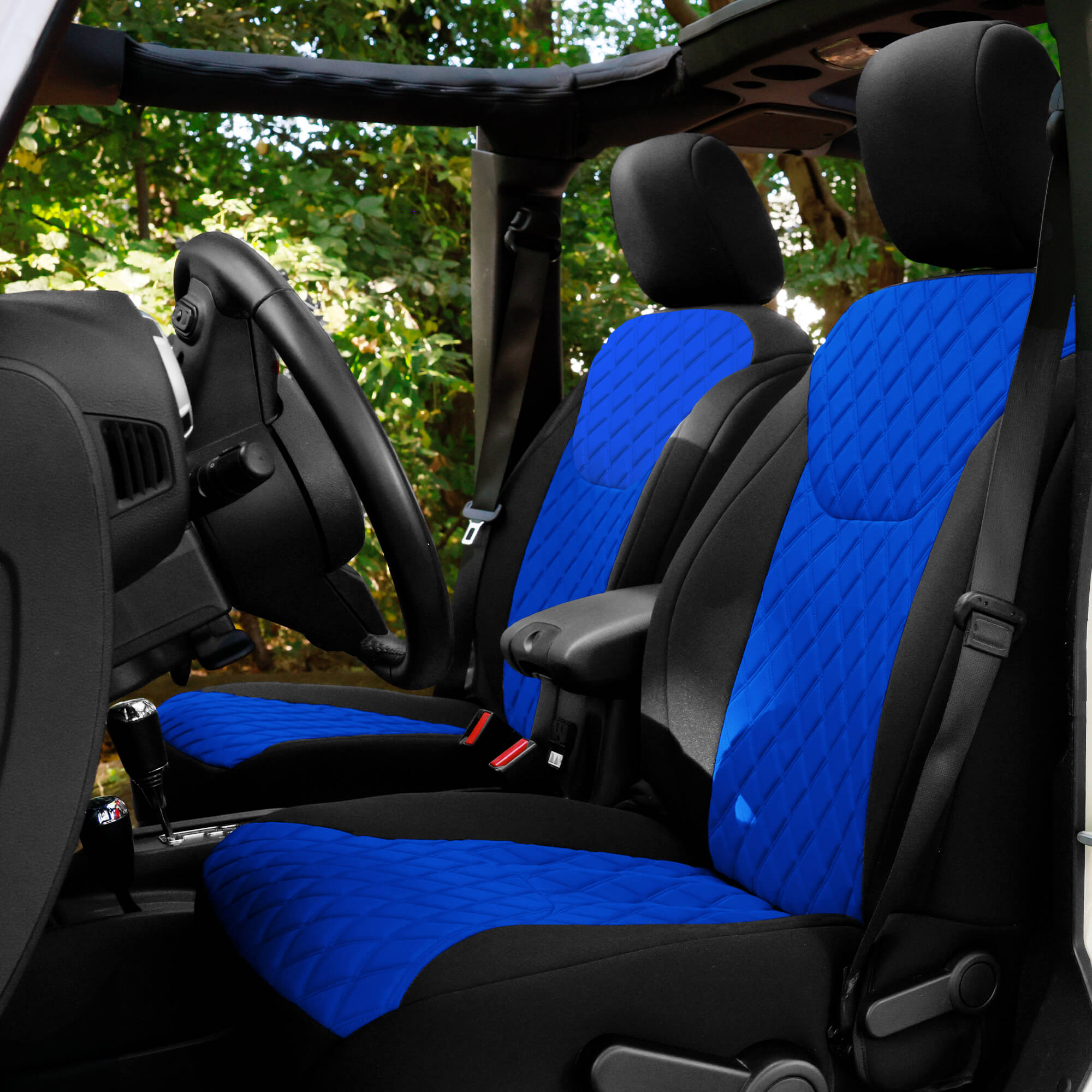 Jeep Wrangler JK 4DR 2007-2018 -  Front Set Seat Covers - Blue Ultraflex Neoprene