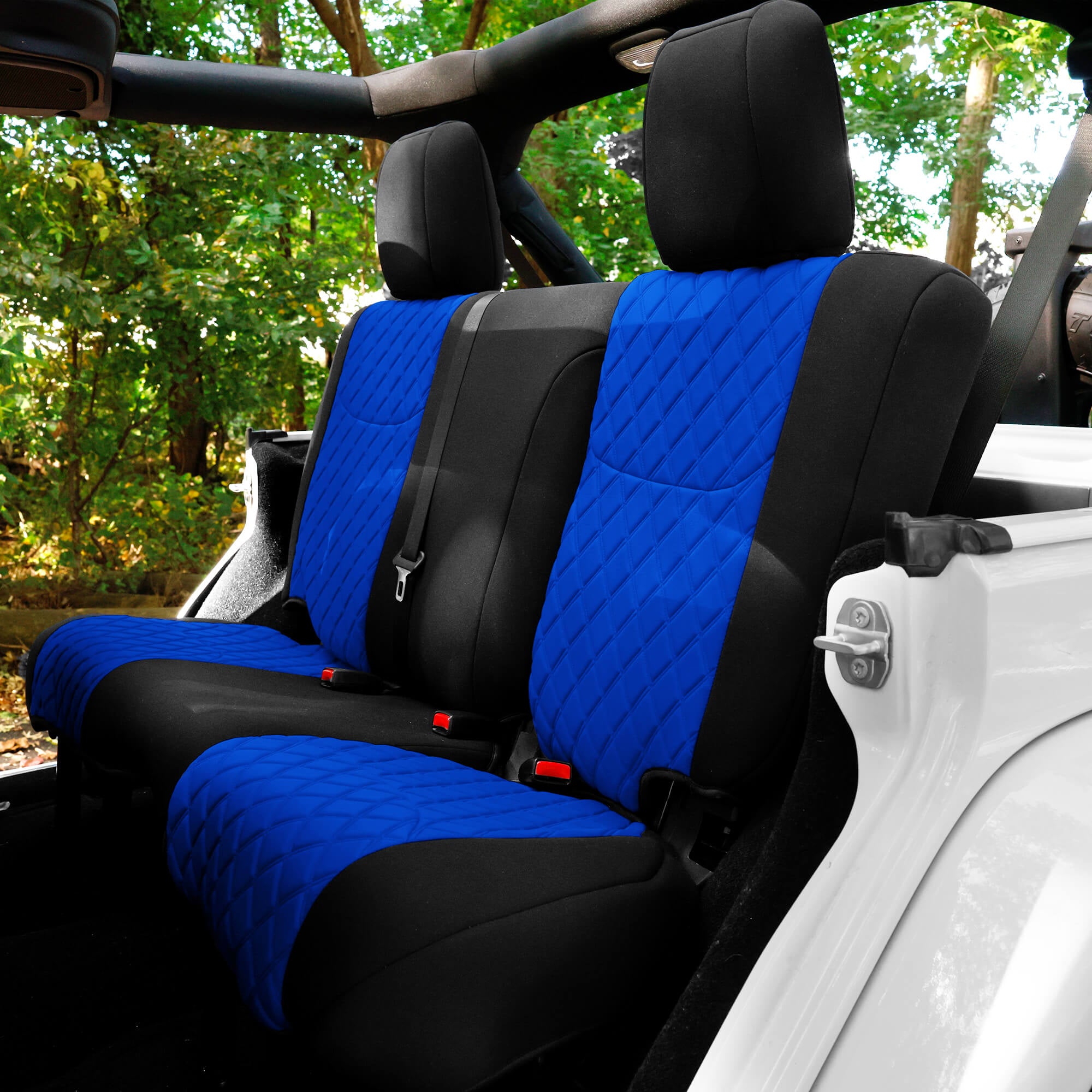 Jeep Wrangler JK 4-Door 2007-2017 -  Rear Set Seat Covers - Blue Ultraflex Neoprene