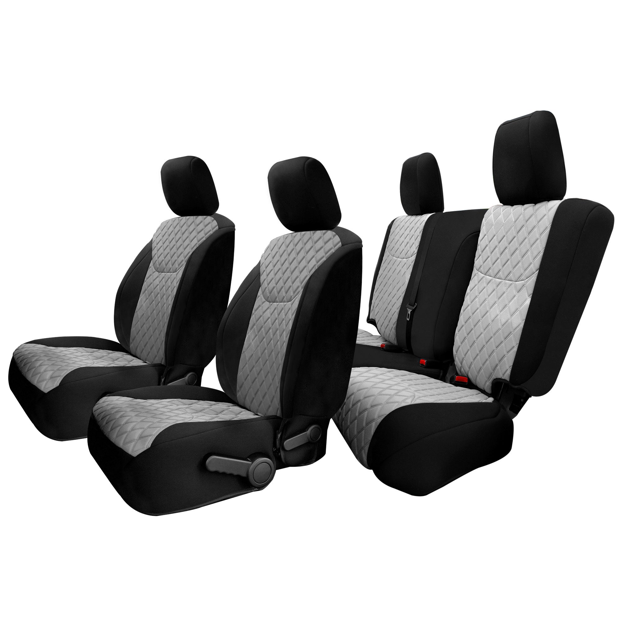 Jeep Wrangler JK 4-Door 2007-2017 -  Full Set Seat Covers - Gray Ultraflex Neoprene