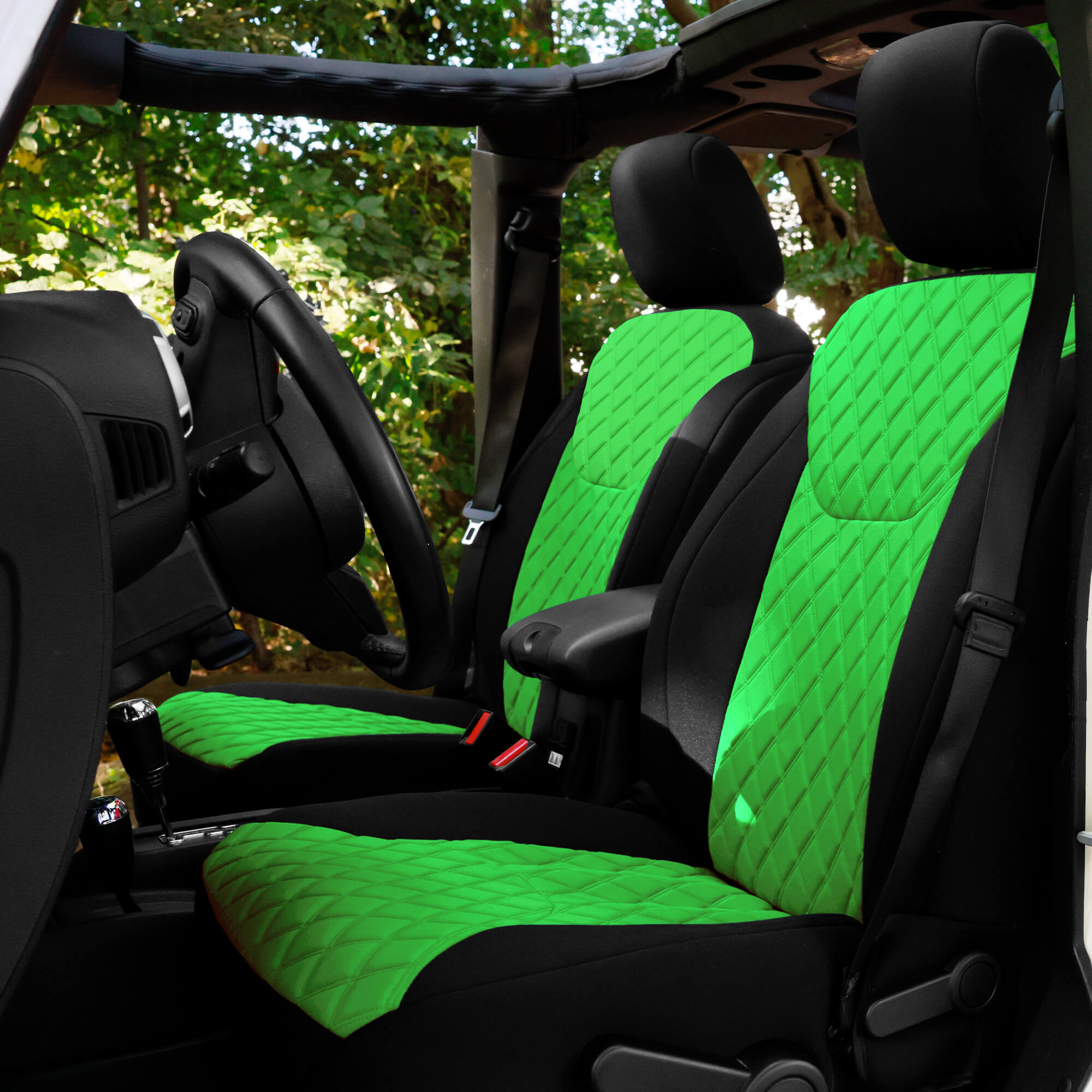 Jeep Wrangler JK 2007-2017 -  Front Set Seat Covers - Green Ultraflex Neoprene