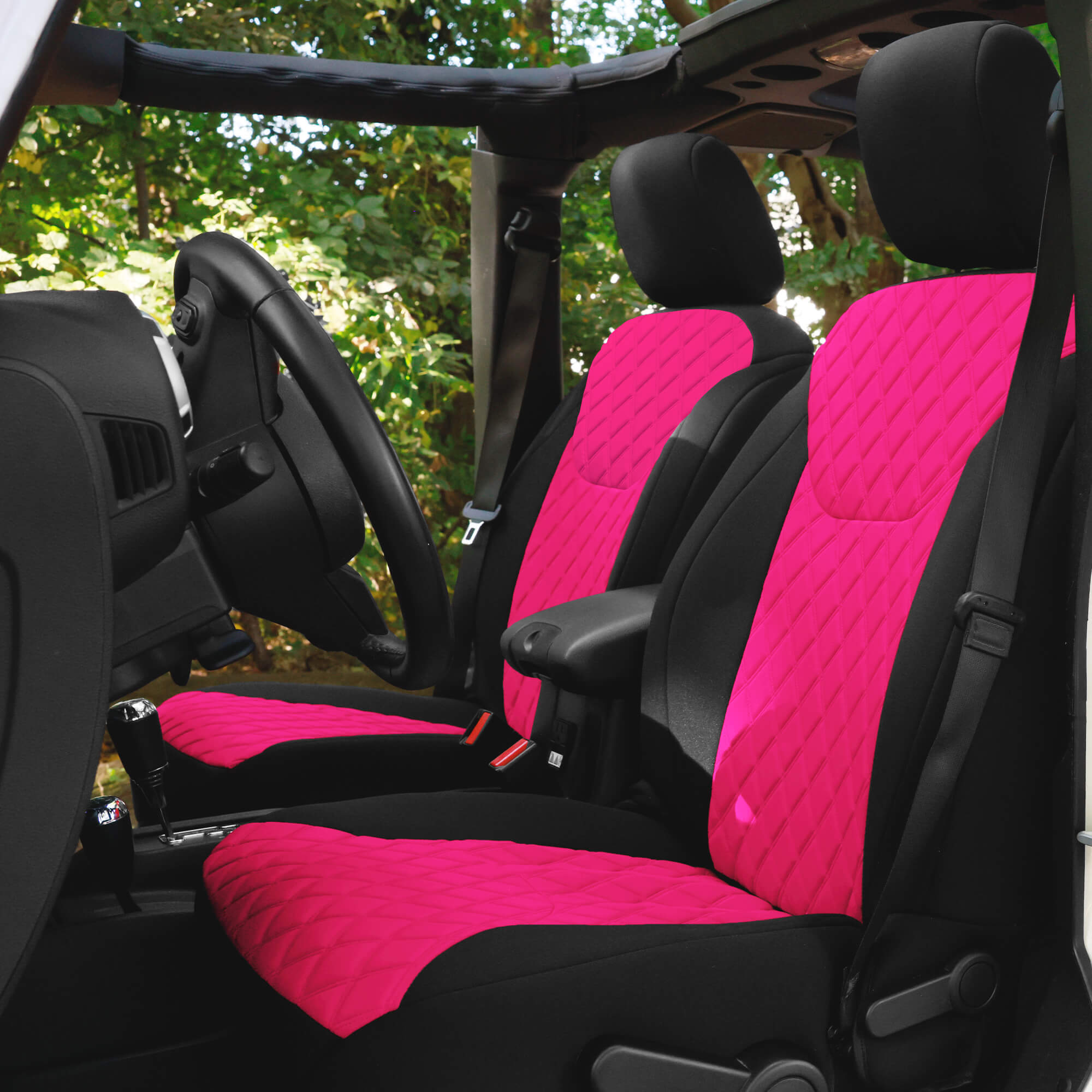 Jeep Wrangler JK 4DR 2007-2018 -  Front Set Seat Covers - Pink Ultraflex Neoprene