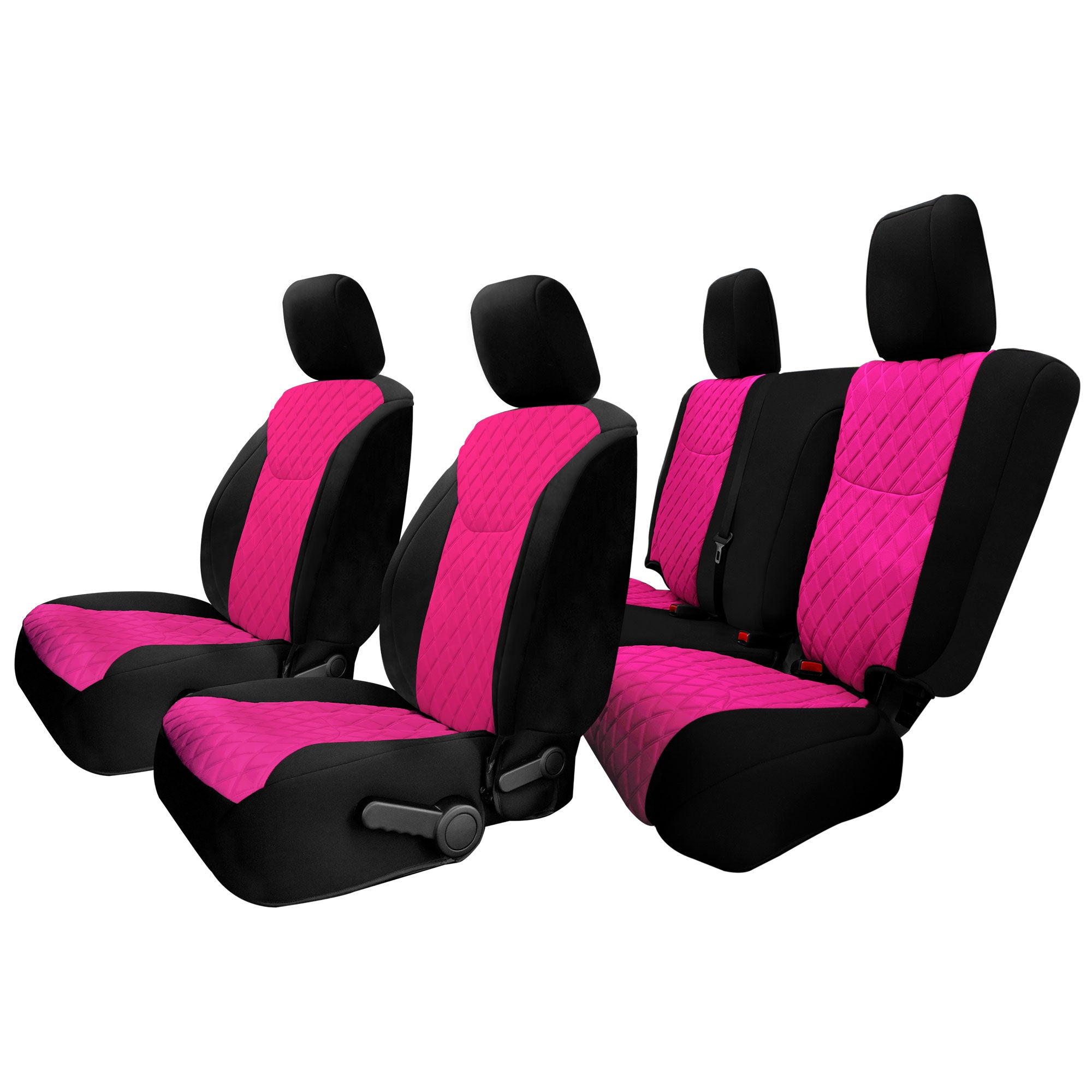 Jeep Wrangler JK 4-Door 2007-2017 -  Full Set Seat Covers - Pink Ultraflex Neoprene