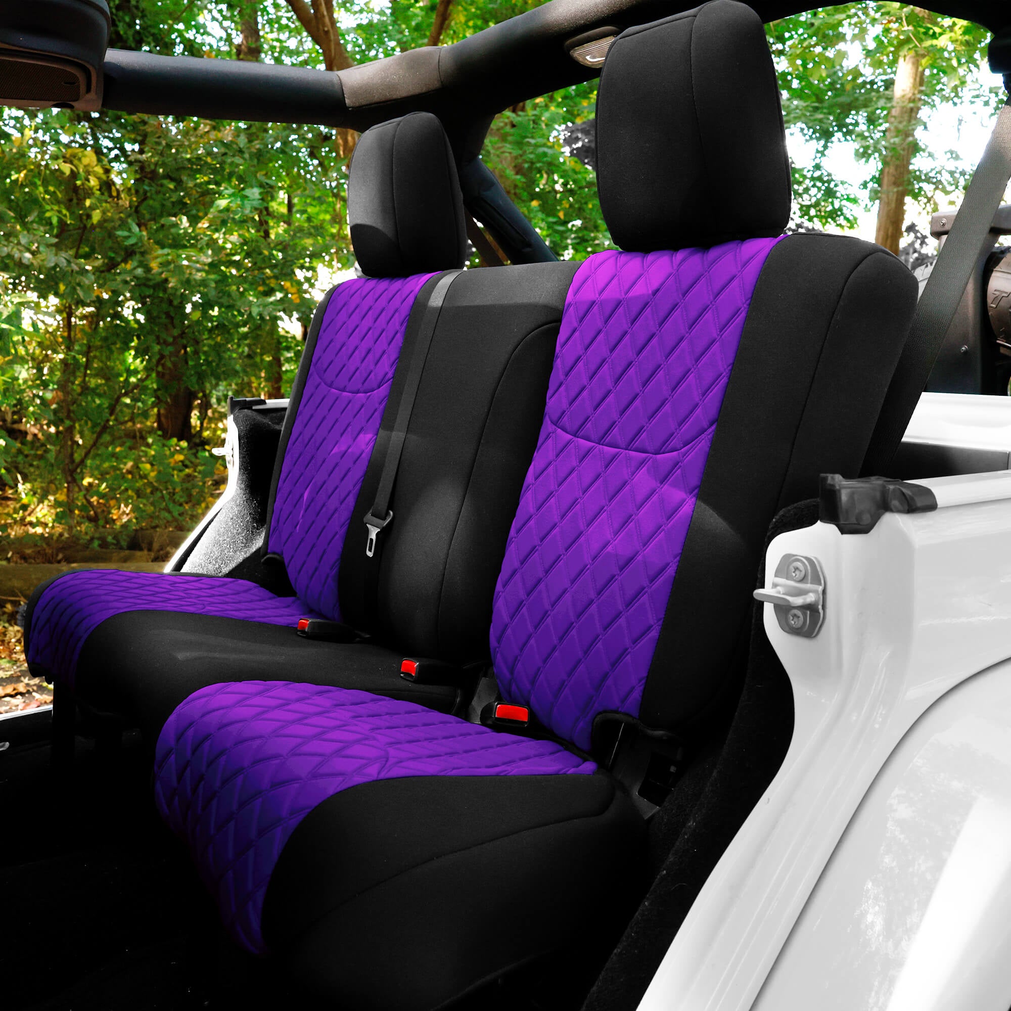 Jeep Wrangler JK 4-Door 2007-2017 -  Rear Set Seat Covers - Purple Ultraflex Neoprene