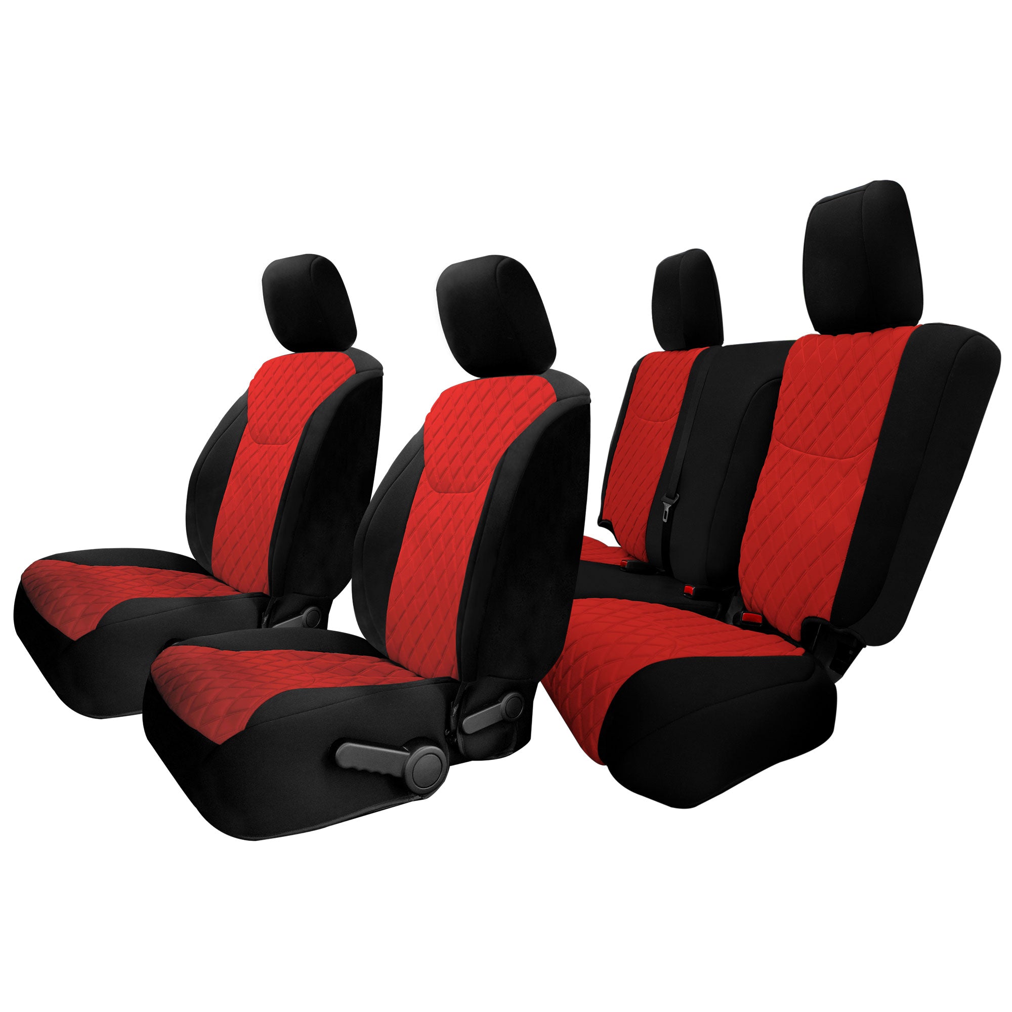 Jeep Wrangler JK 4-Door 2007-2017 -  Full Set Seat Covers - Red Ultraflex Neoprene