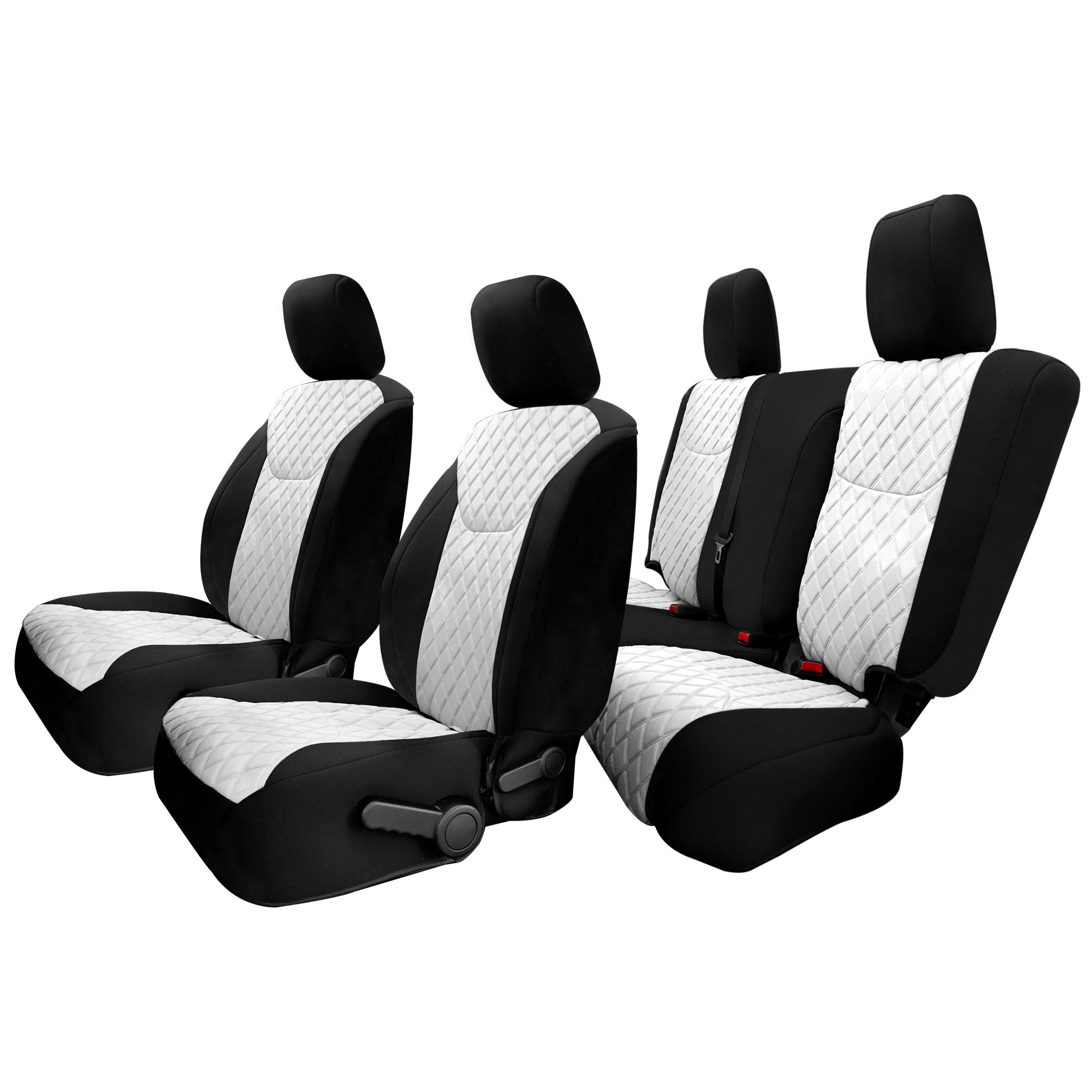 Jeep Wrangler JK 4DR 2007-2018 -  Full Set Seat Covers - White Ultraflex Neoprene