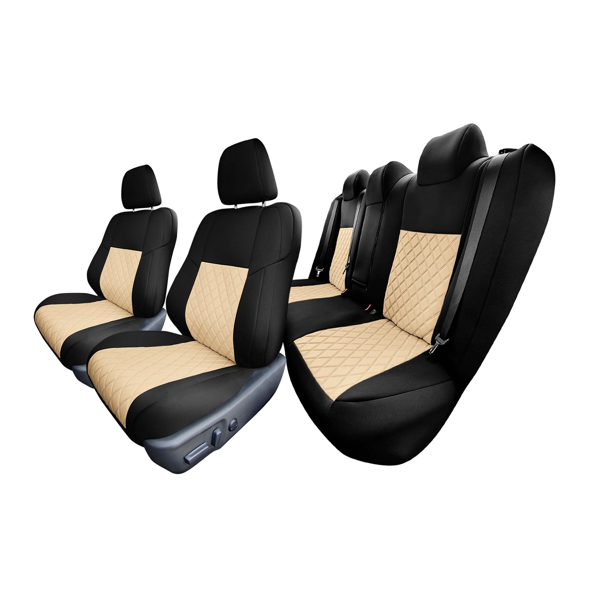 Toyota Camry LE | SE | XSE | XLE  2012-2017 - Full Set Seat Covers - Beige Ultraflex Neoprene