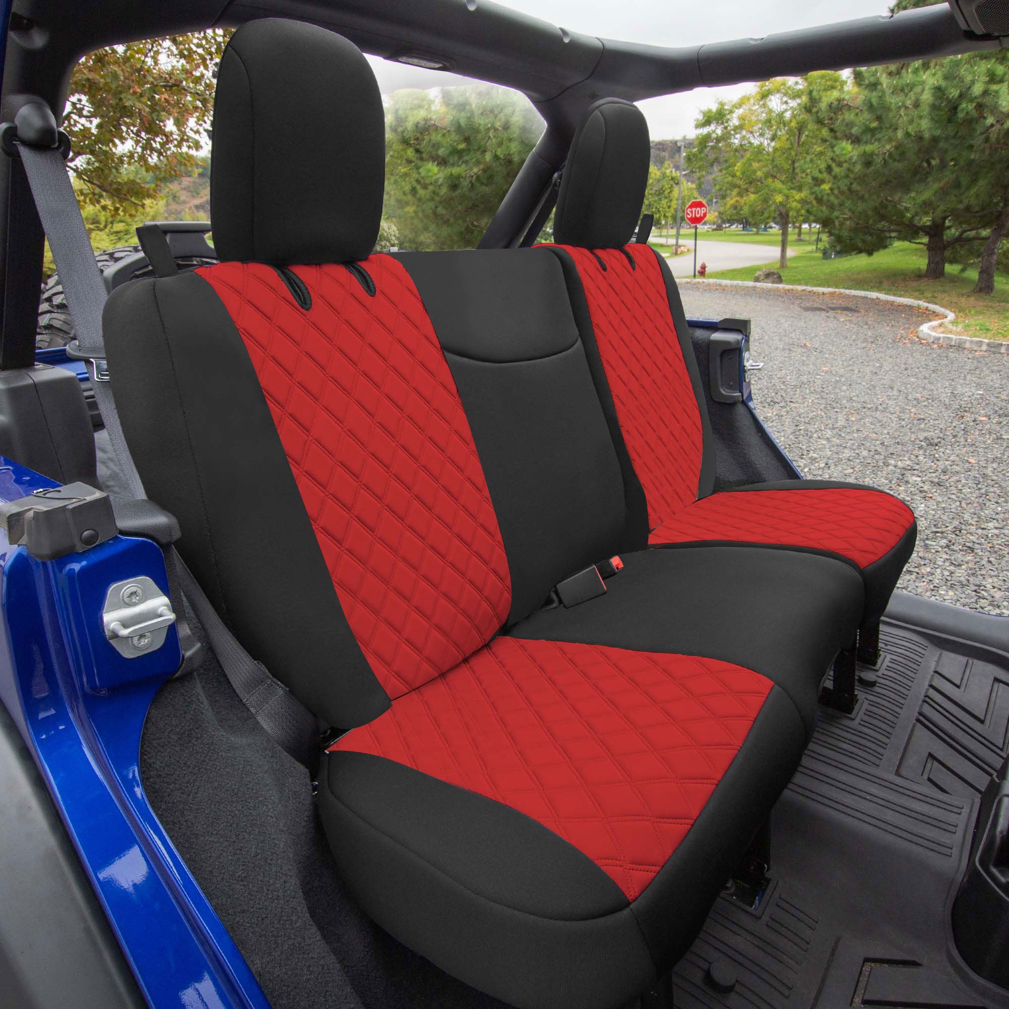 Jeep Wrangler JL 2-Door 2018-2023 -  Full Set Seat Covers - Red Ultraflex Neoprene