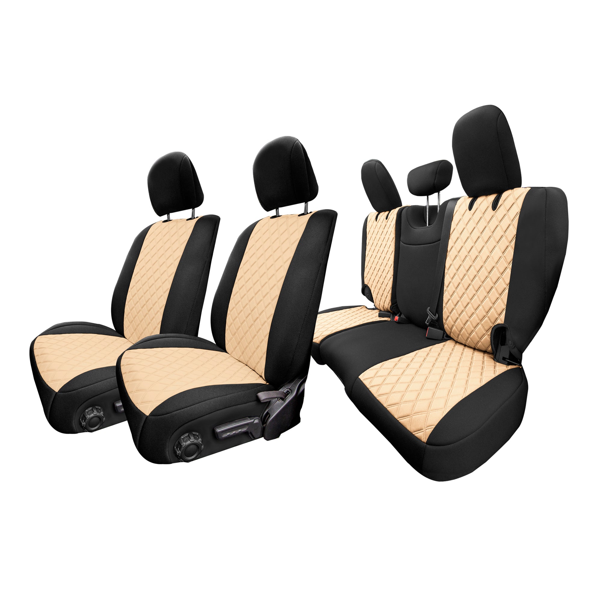Jeep Wrangler JL 4-Door 2018-2024 -  Full Set Seat Covers - Beige Ultraflex Neoprene