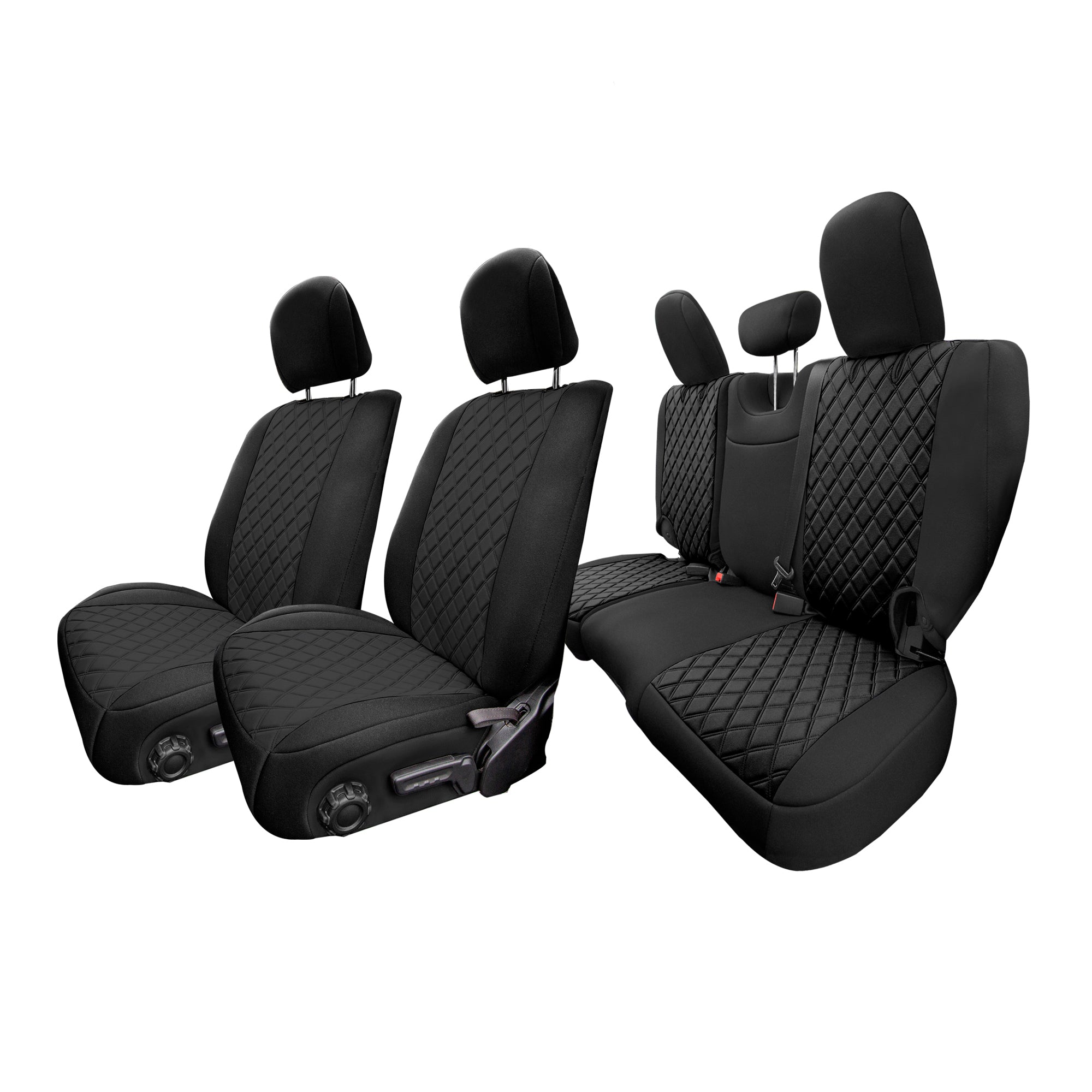 Jeep Wrangler JL 4DR 2018-2021 -  Full Set Seat Covers - Black Neoprene