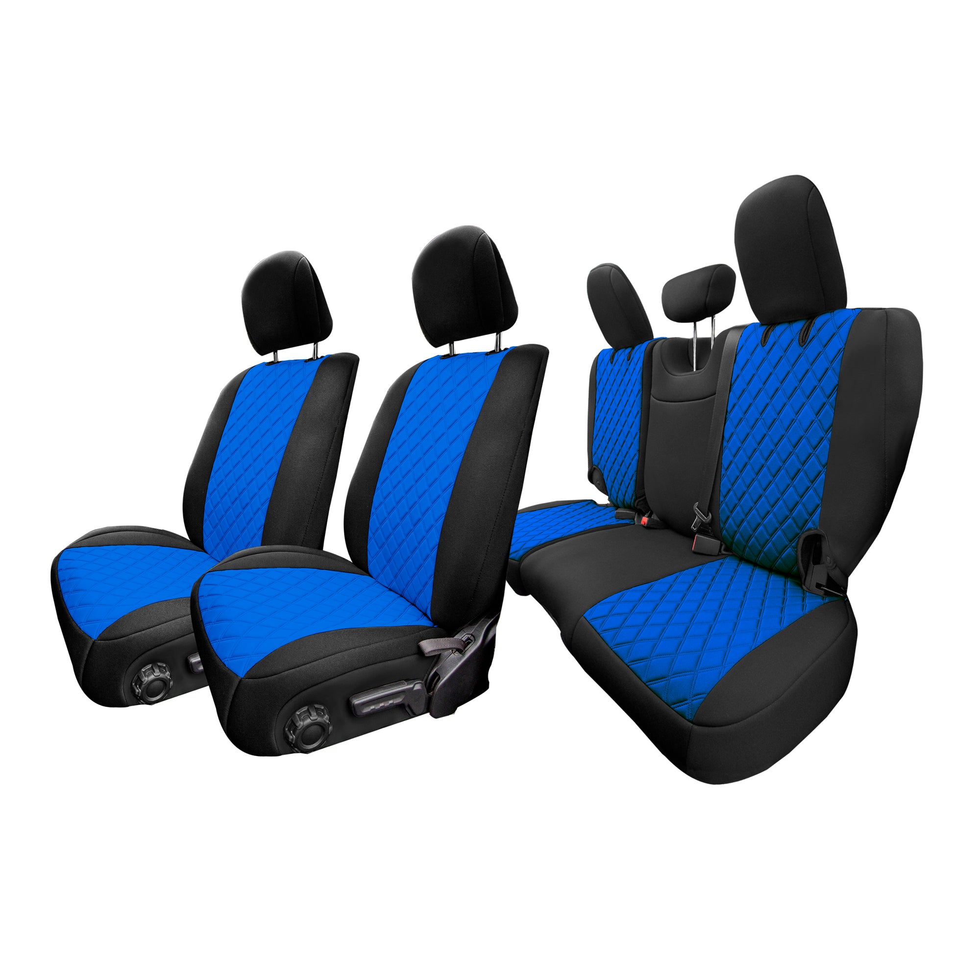 Jeep Wrangler JL 4DR 2018-2023 -  Full Set Seat Covers - Blue/Black Ultraflex Neoprene