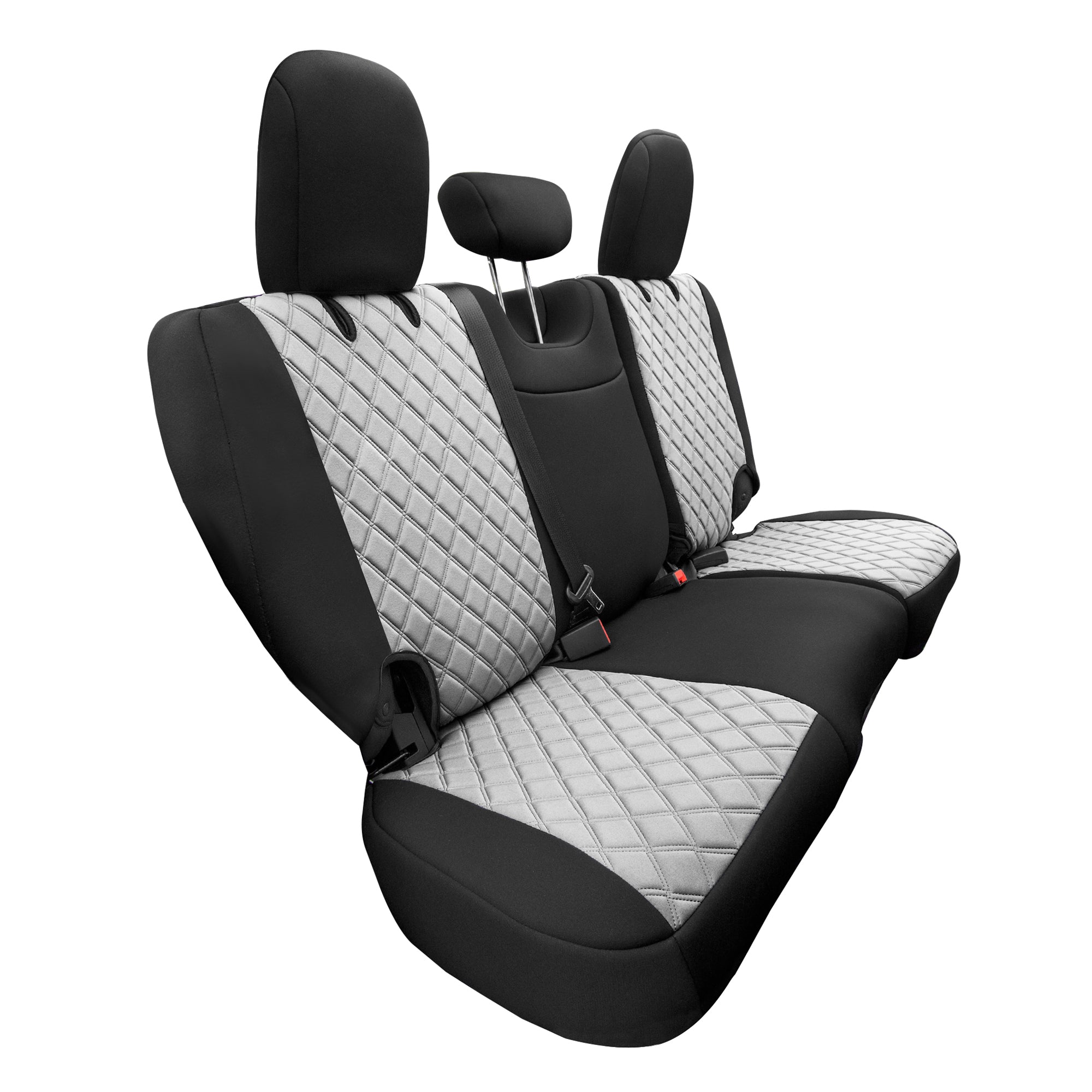 Jeep Wrangler JL 4DR 2018-2023 -  Rear Set Seat Covers - White Ultraflex Neoprene