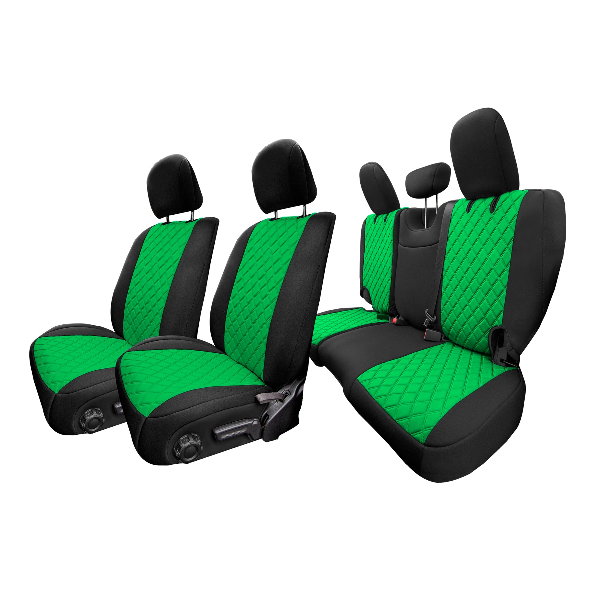 Jeep Wrangler JL 4DR 2018-2021 -  Full Set Seat Covers - Green Neoprene