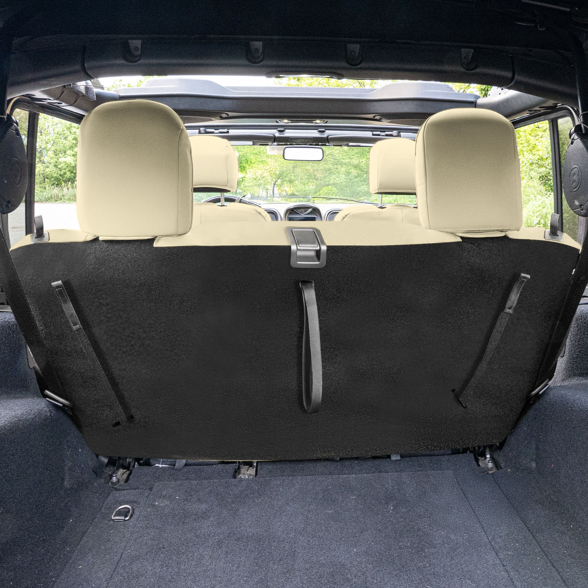 Jeep Wrangler JL 2-Door 2018-2023 -  Rear Set Seat Covers - Beige Faux Leather