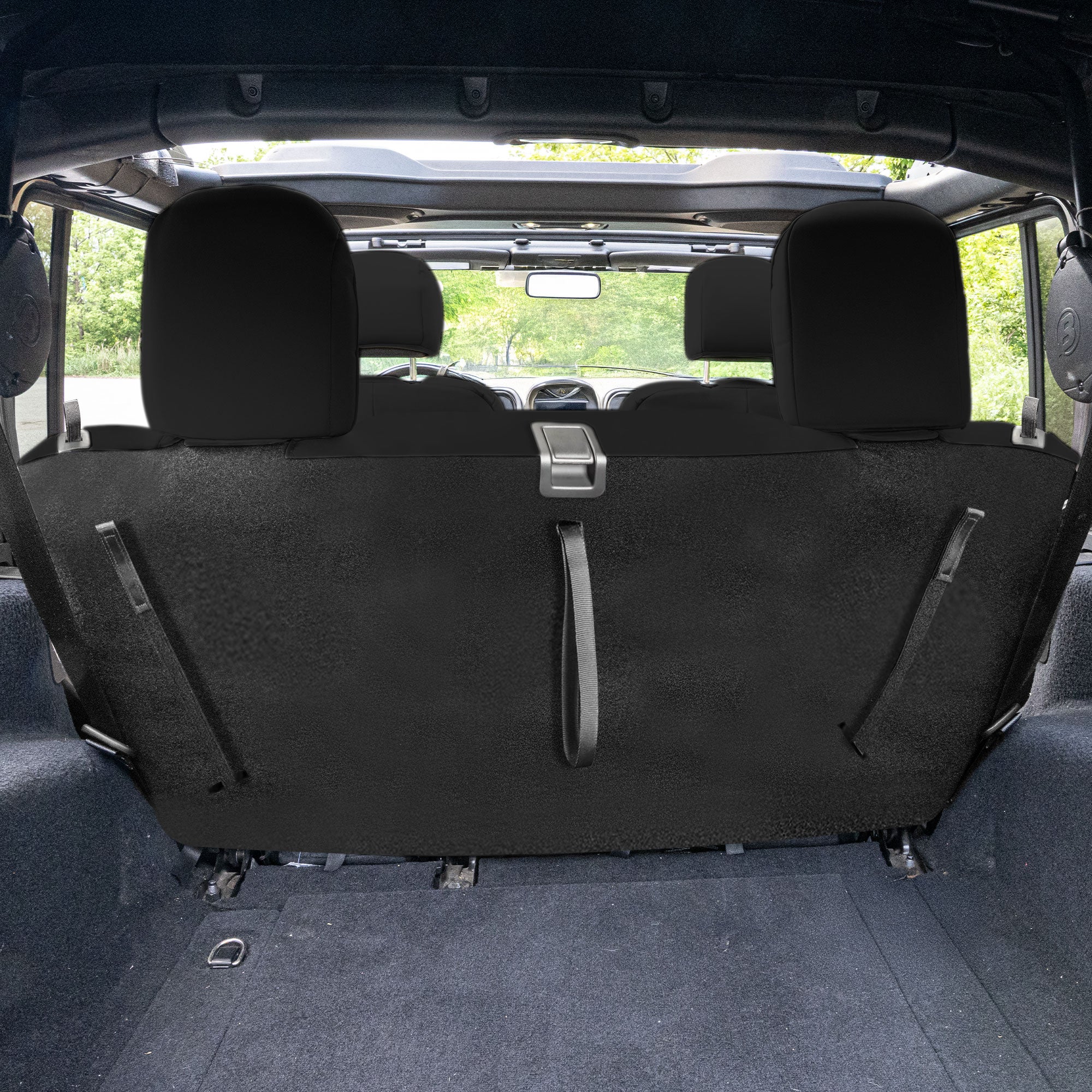 Jeep Wrangler JL 2-Door 2018-2023 -  Rear Set Seat Covers - Black Faux Leather