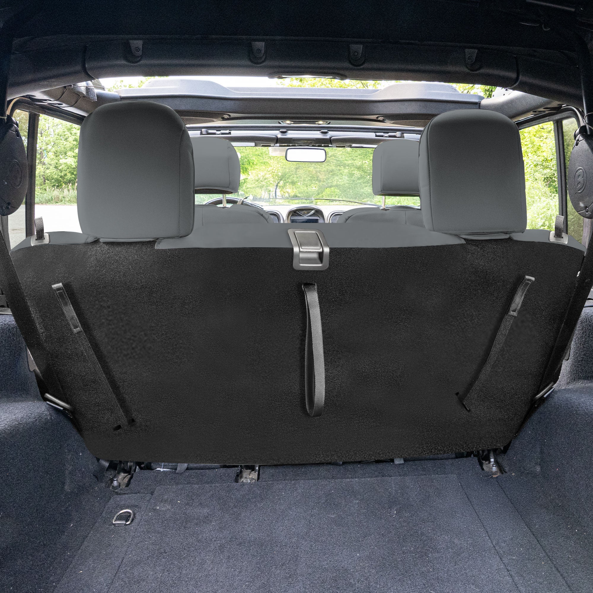 Jeep Wrangler JL 2-Door 2018-2023 -  Rear Set Seat Covers - Gray Faux Leather