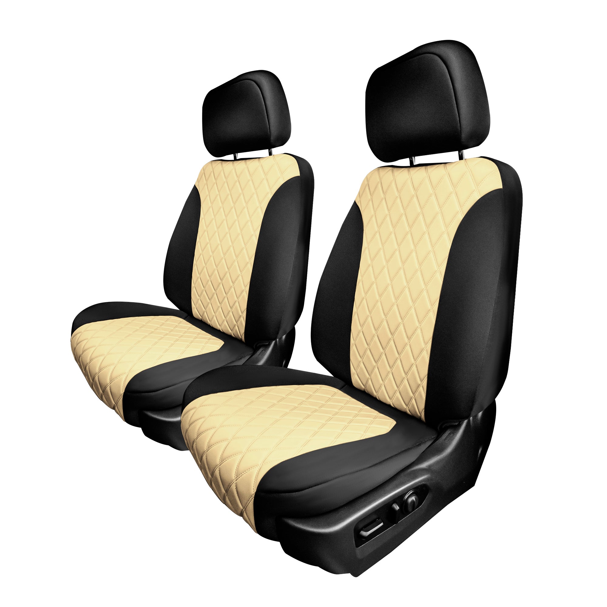 Chevrolet Silverado 1500 2500HD 3500HD RST | LTZ | HIGH COUNTRY  2019-2023 -  Front Set Seat Covers - Beige Ultraflex Neoprene