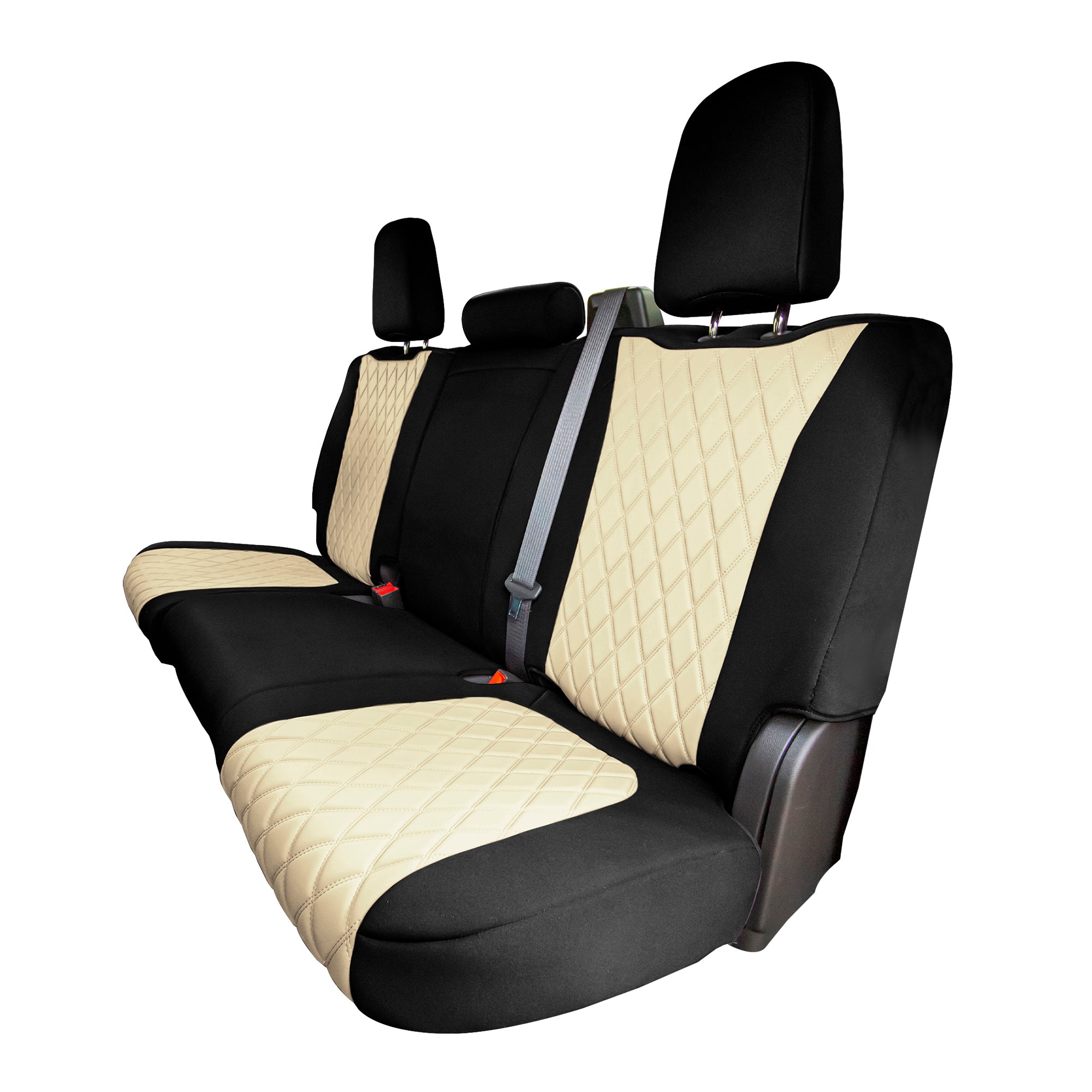 GMC Sierra 1500 2500HD 3500HD SLE Base  2019-2023 - Rear Set Seat Covers - Beige Ultraflex Neoprene