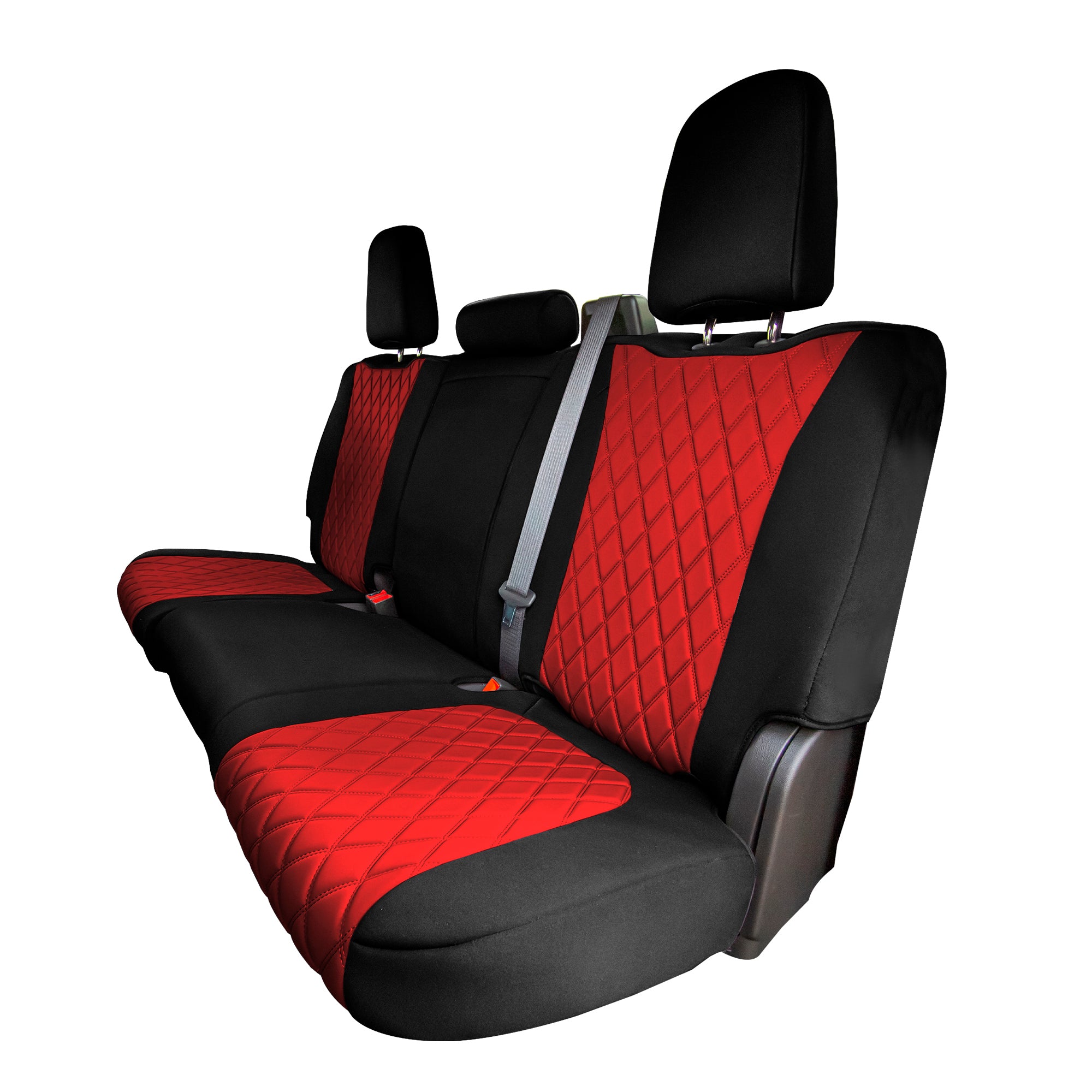 GMC Sierra 1500 2500HD 3500HD SLE Base  2019 - 2022 - Rear Set Seat Covers - Red Neoprene