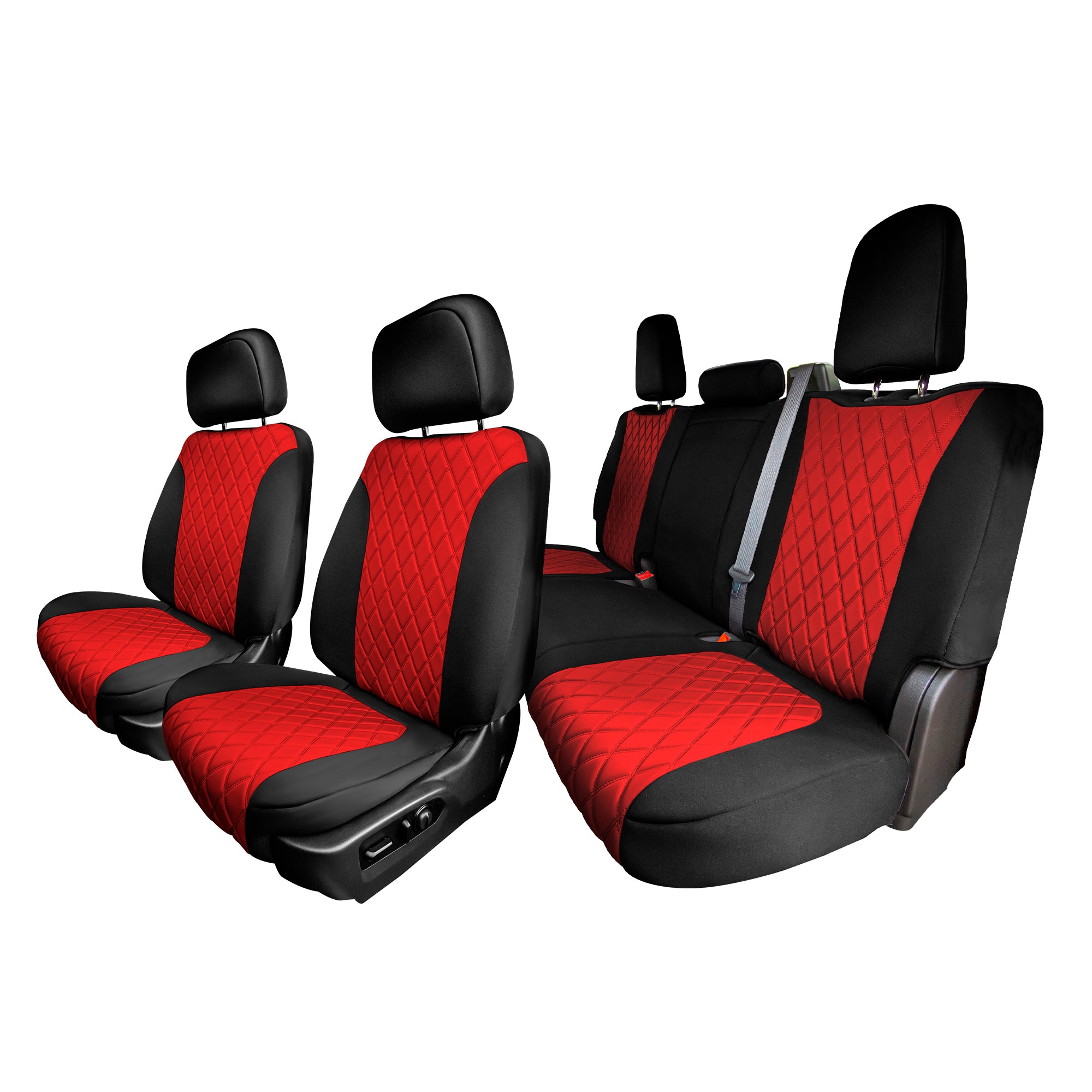 GMC Sierra 1500 2500HD 3500HD SLE Base  2019-2023 - Full Set Seat Covers - Red Ultraflex Neoprene