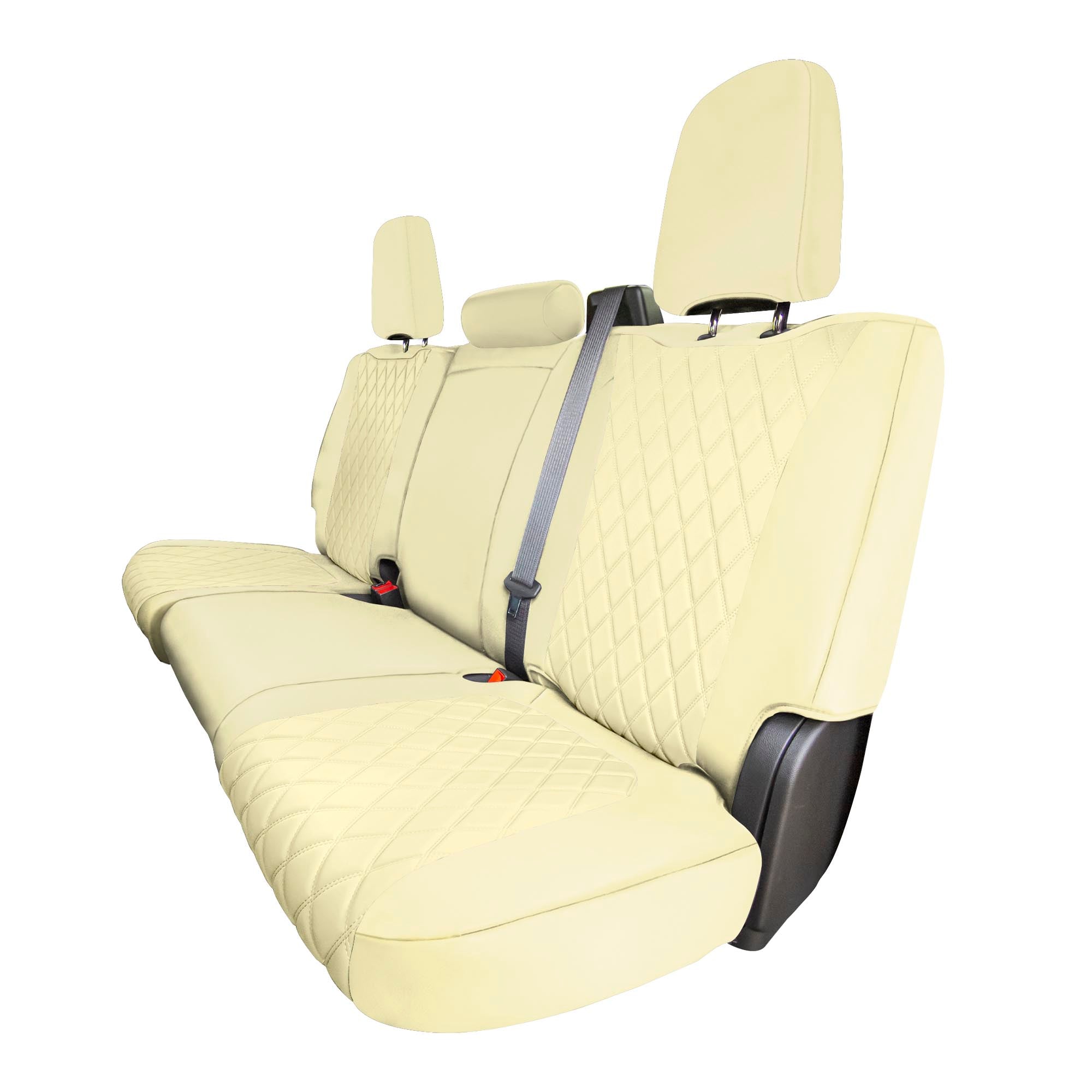 GMC Sierra 1500 2500HD 3500HD SLT | AT4 | DENALI 2019-2023 - Rear Set Seat Covers - Solid Beige Ultraflex Neoprene