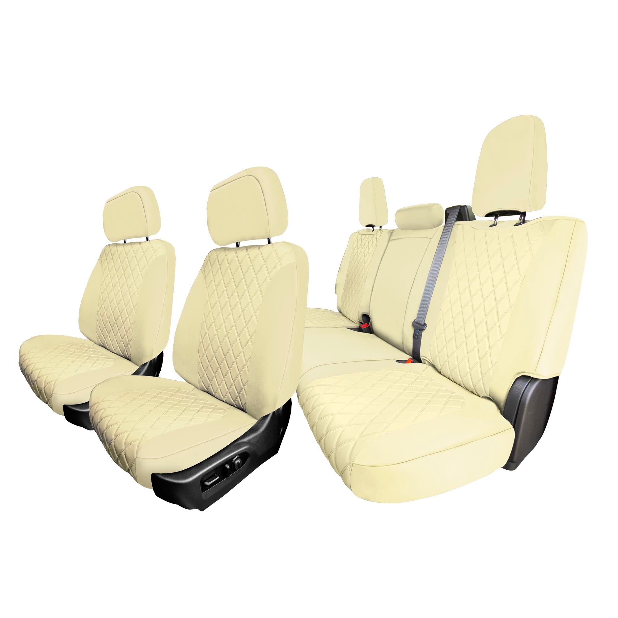 GMC Sierra 1500 2500HD 3500HD SLT | AT4 | DENALI 2019-2022 - Full Set Seat Covers - Solid Beige