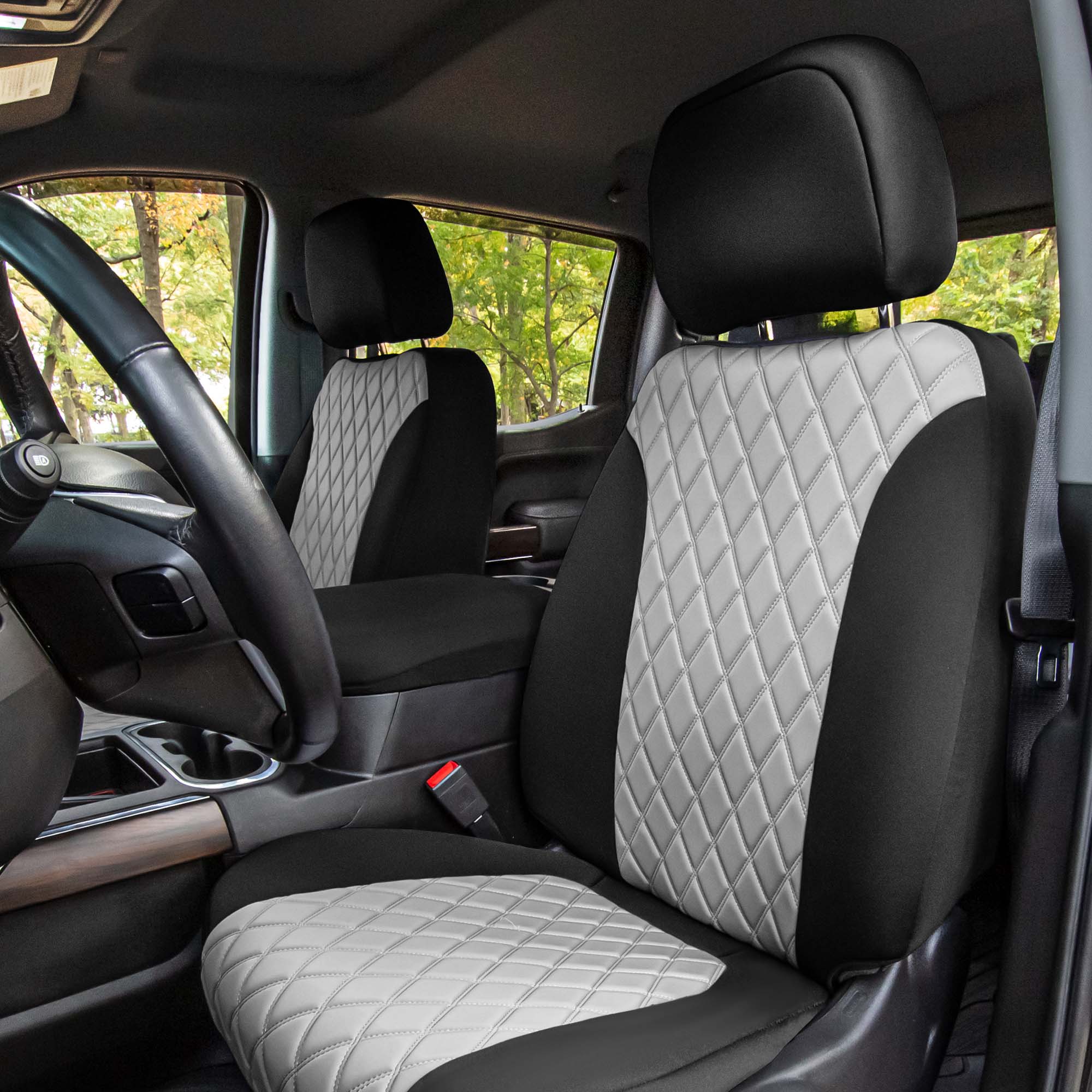 Chevrolet Silverado 1500 2500HD 3500HD RST | LTZ | HIGH COUNTRY  2019-2023 -  Front Set Seat Covers - Gray Ultraflex Neoprene