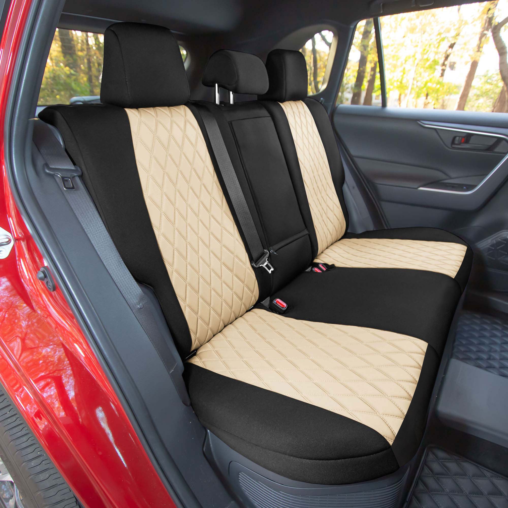 Toyota Rav4 LE | XLE | Limited 2019-2024  - Rear Set Seat Covers - Beige Ultraflex Neoprene
