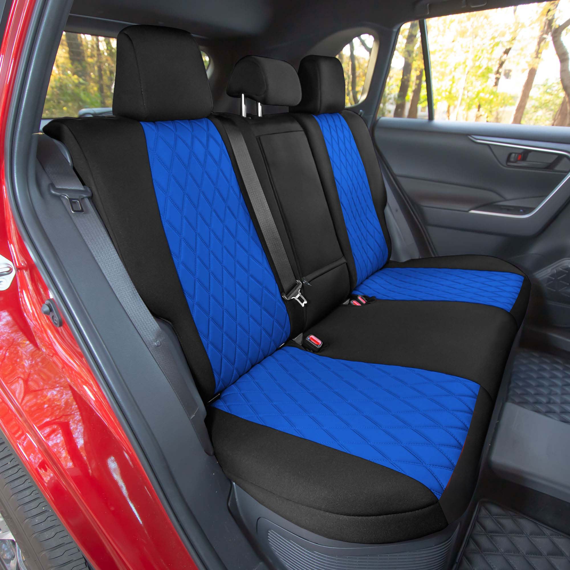 Custom Fit Seat Covers for Toyota Rav4 Hybrid Hybrid Prime 2021 2024 Rear Set Seat Covers Blue Ultraflex Neoprene