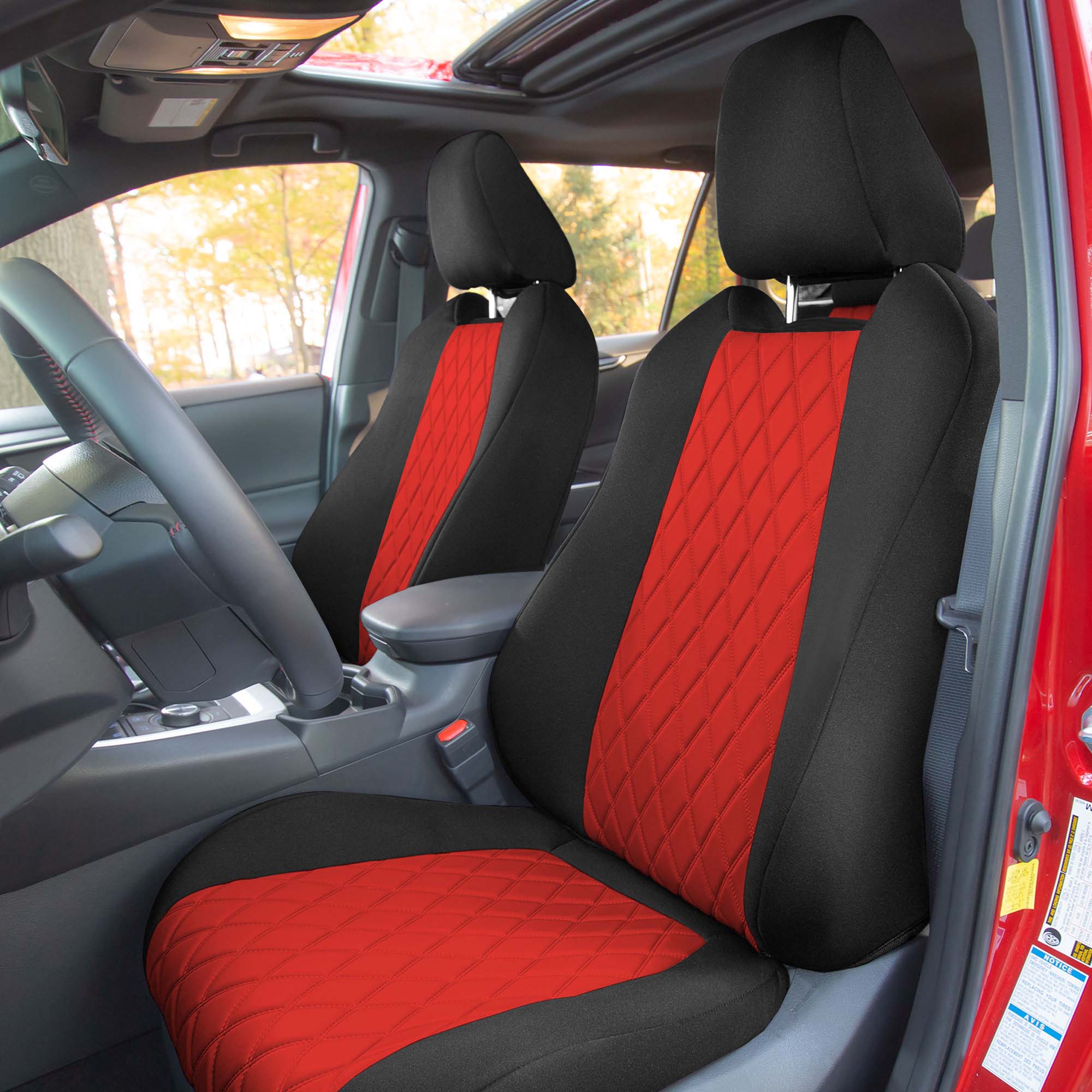 Toyota Rav4 LE | XLE | Limited 2019-2024  - Front Set Seat Covers - Red Ultraflex Neoprene