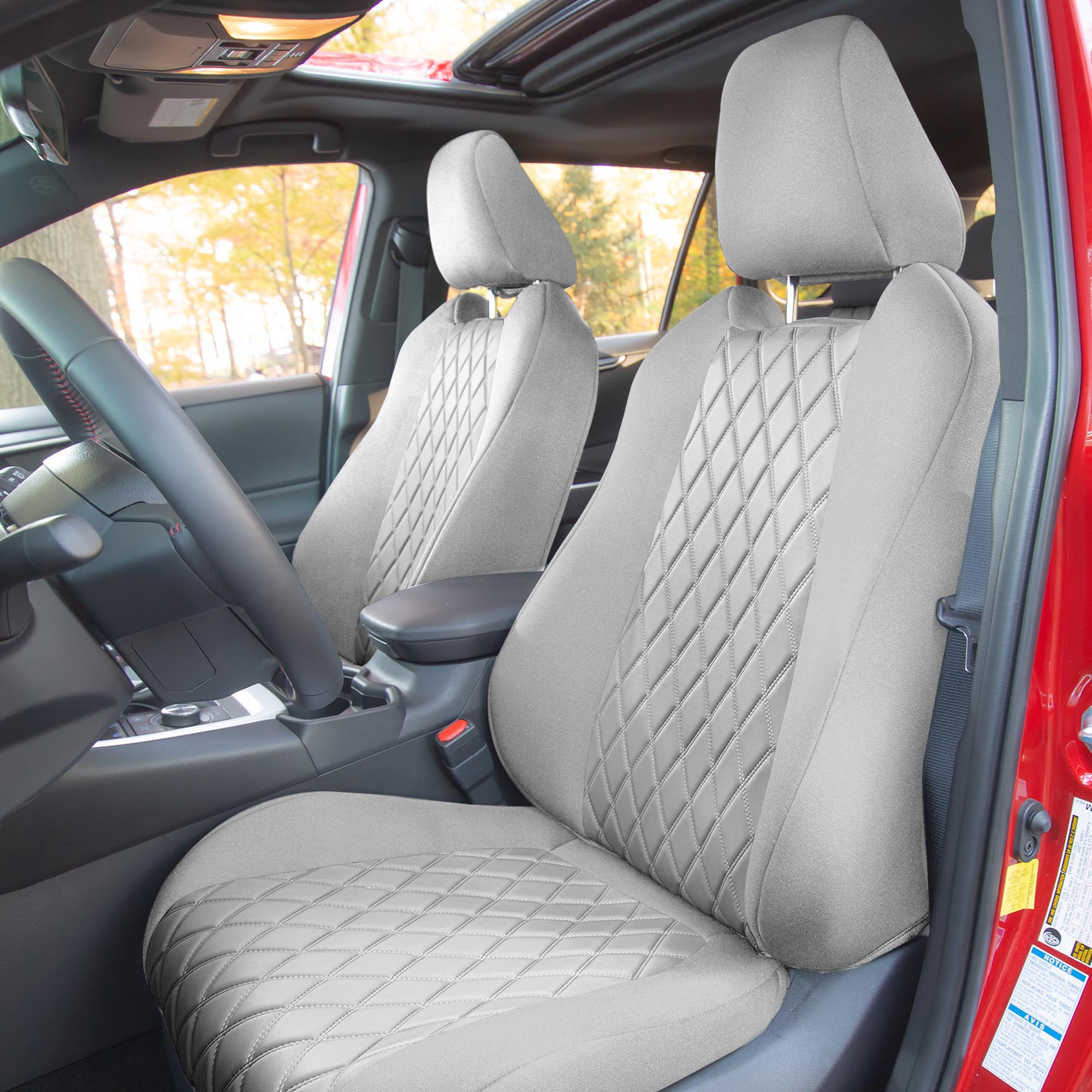 Toyota Rav4 LE | XLE | Limited 2019-2024  - Front Set Seat Covers - Solid Gray Ultraflex Neoprene