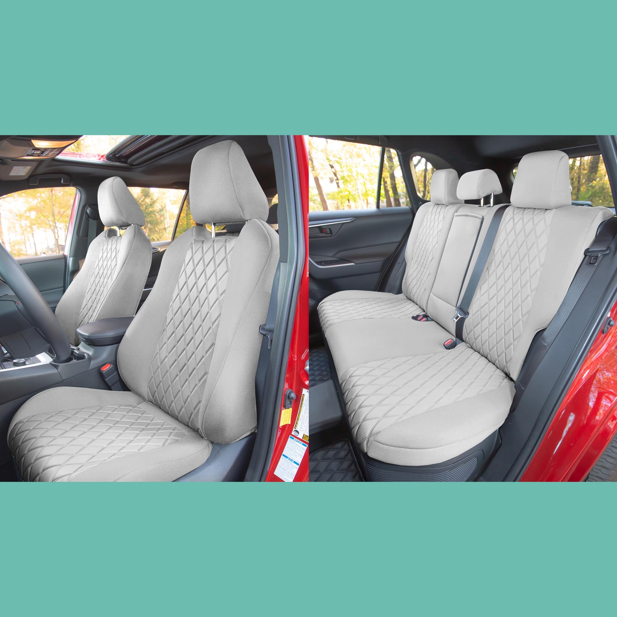Toyota Rav4 LE | XLE | Limited 2019-2022  - Full Set Seat Covers - Solid Gray Neoprene