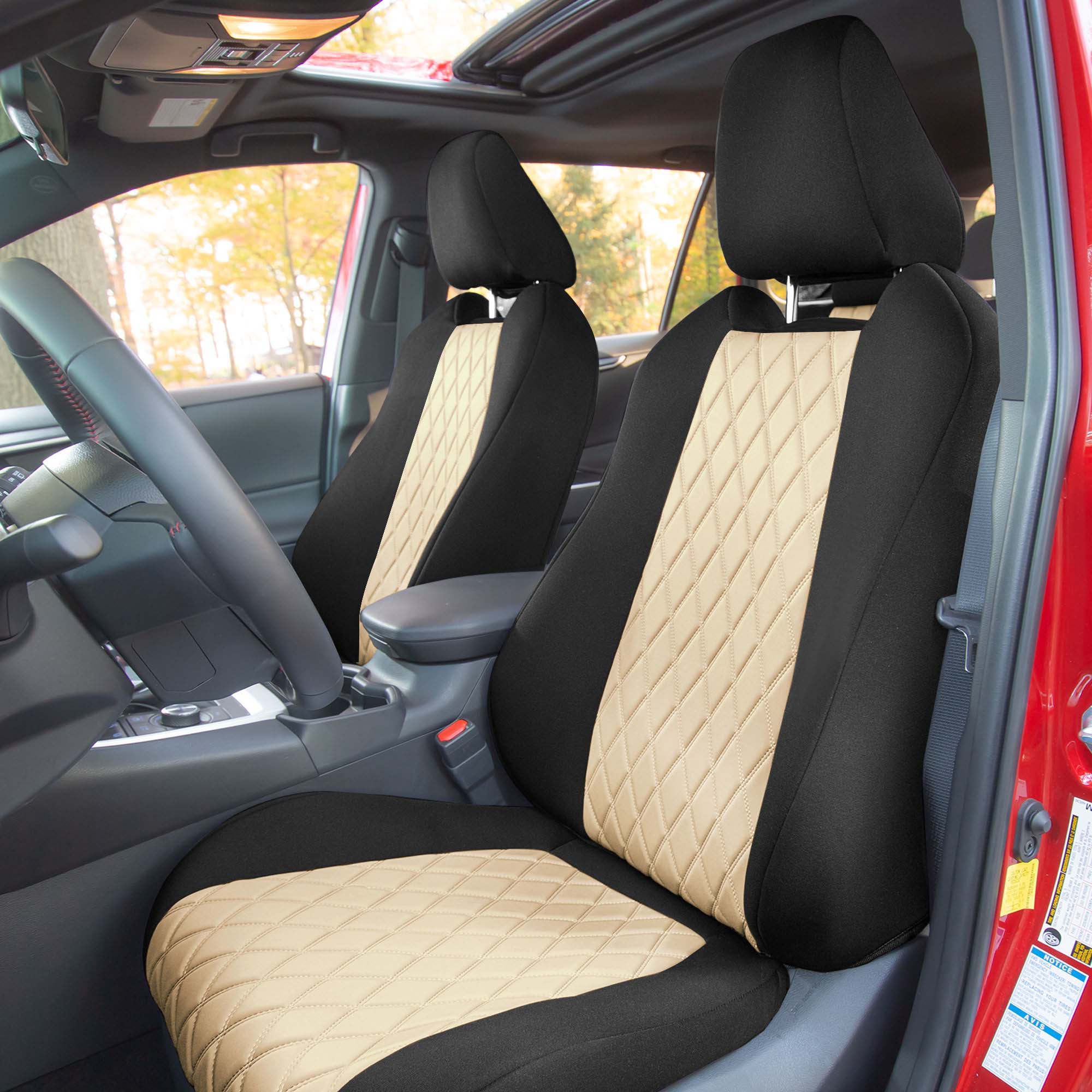 Toyota Rav4 Hybrid | Hybrid Prime 2021-2024  - Front Set Seat Covers - Beige Ultraflex Neoprene