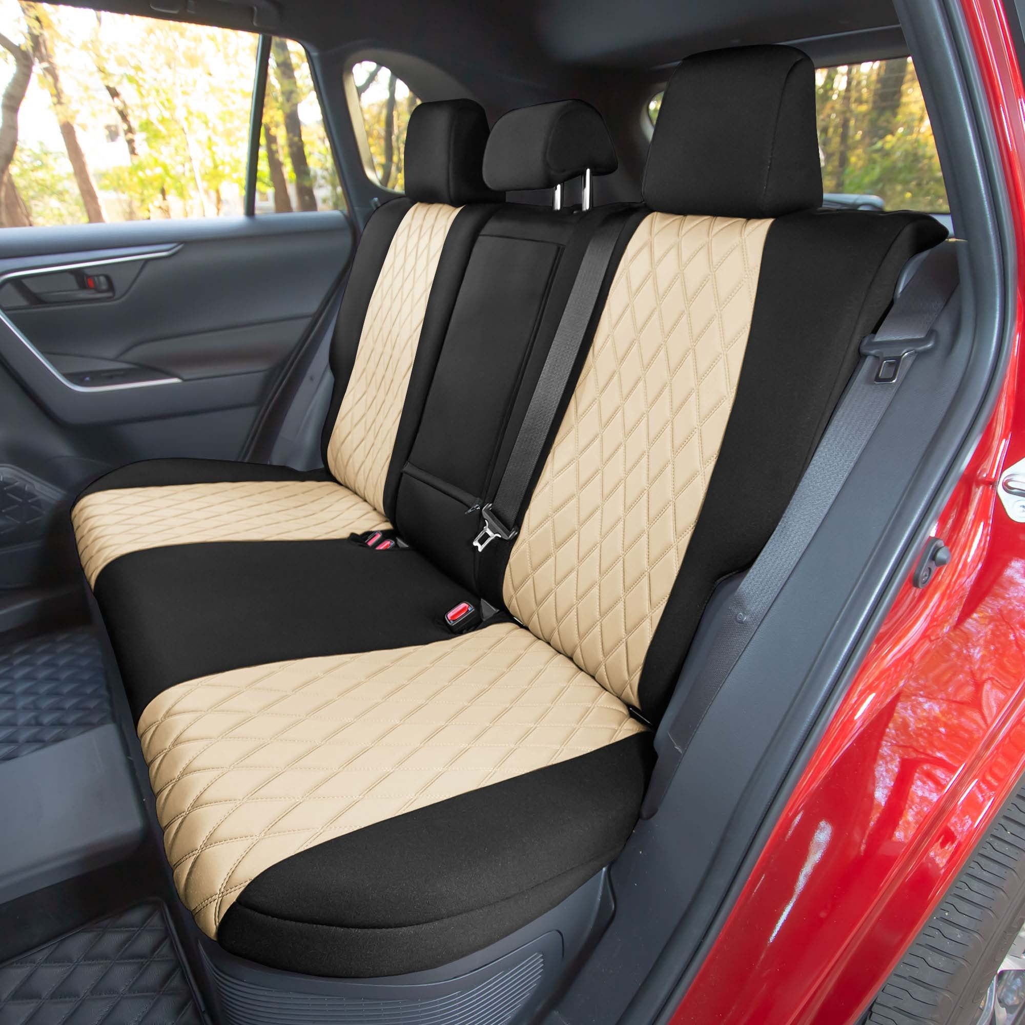 Toyota Rav4 Hybrid | Hybrid Prime 2021-2022  - Rear Set Seat Covers - Beige Neoprene
