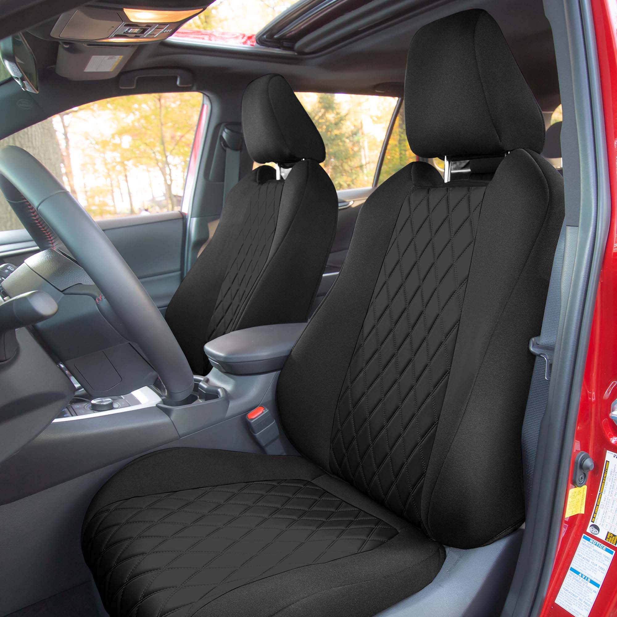 Toyota Rav4 Hybrid | Hybrid Prime 2021-2024  - Front Set Seat Covers - Black Ultraflex Neoprene