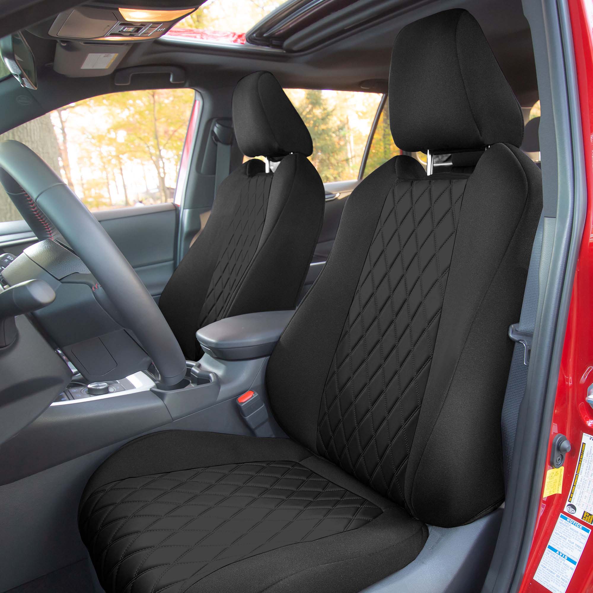 Toyota Rav4 Hybrid | Hybrid Prime 2021-2025  - Front Set Seat Covers - Black Ultraflex Neoprene
