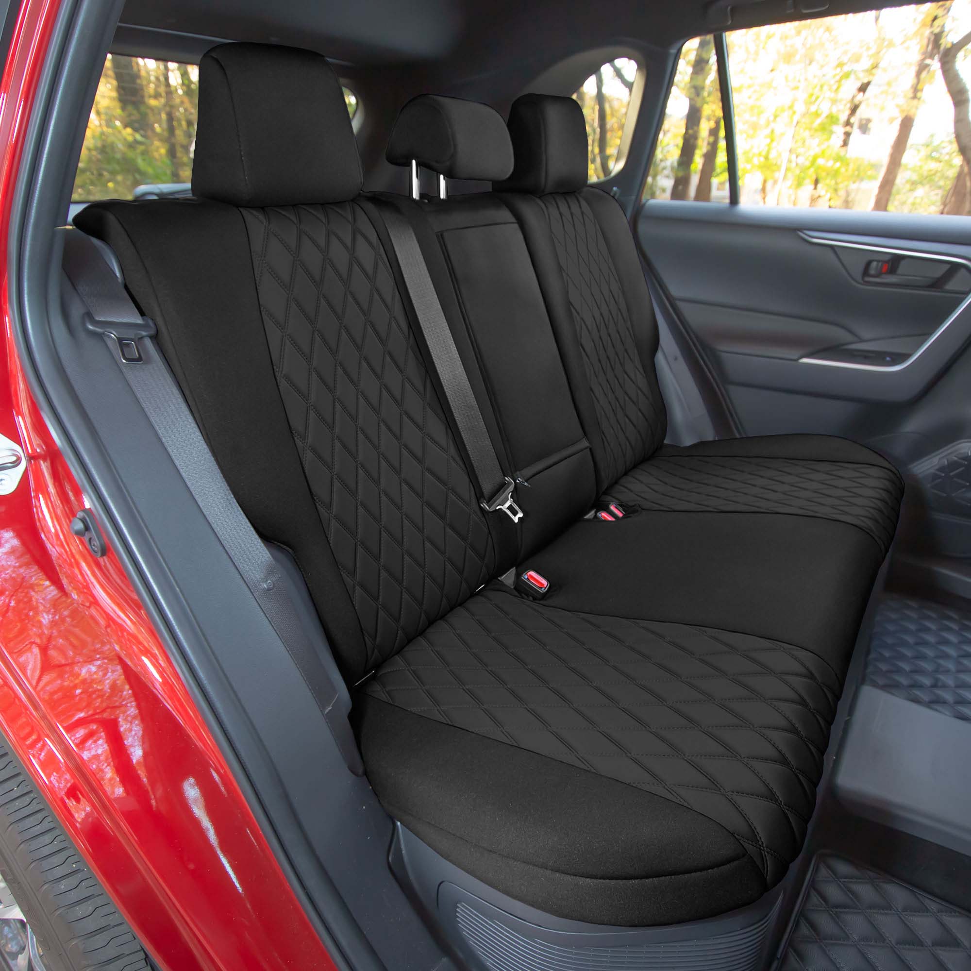 Custom Fit Seat Covers for Toyota Rav4 Hybrid Hybrid Prime 2021 2024 Rear Set Seat Covers Black Ultraflex Neoprene