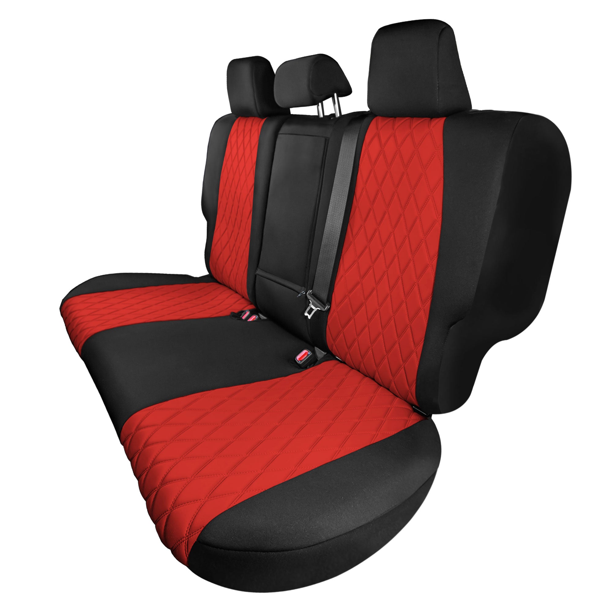 Custom Fit Seat Covers for Toyota Rav4 Hybrid | Hybrid Prime 2021-2024  - Rear Set Seat Covers - Red Ultraflex Neoprene