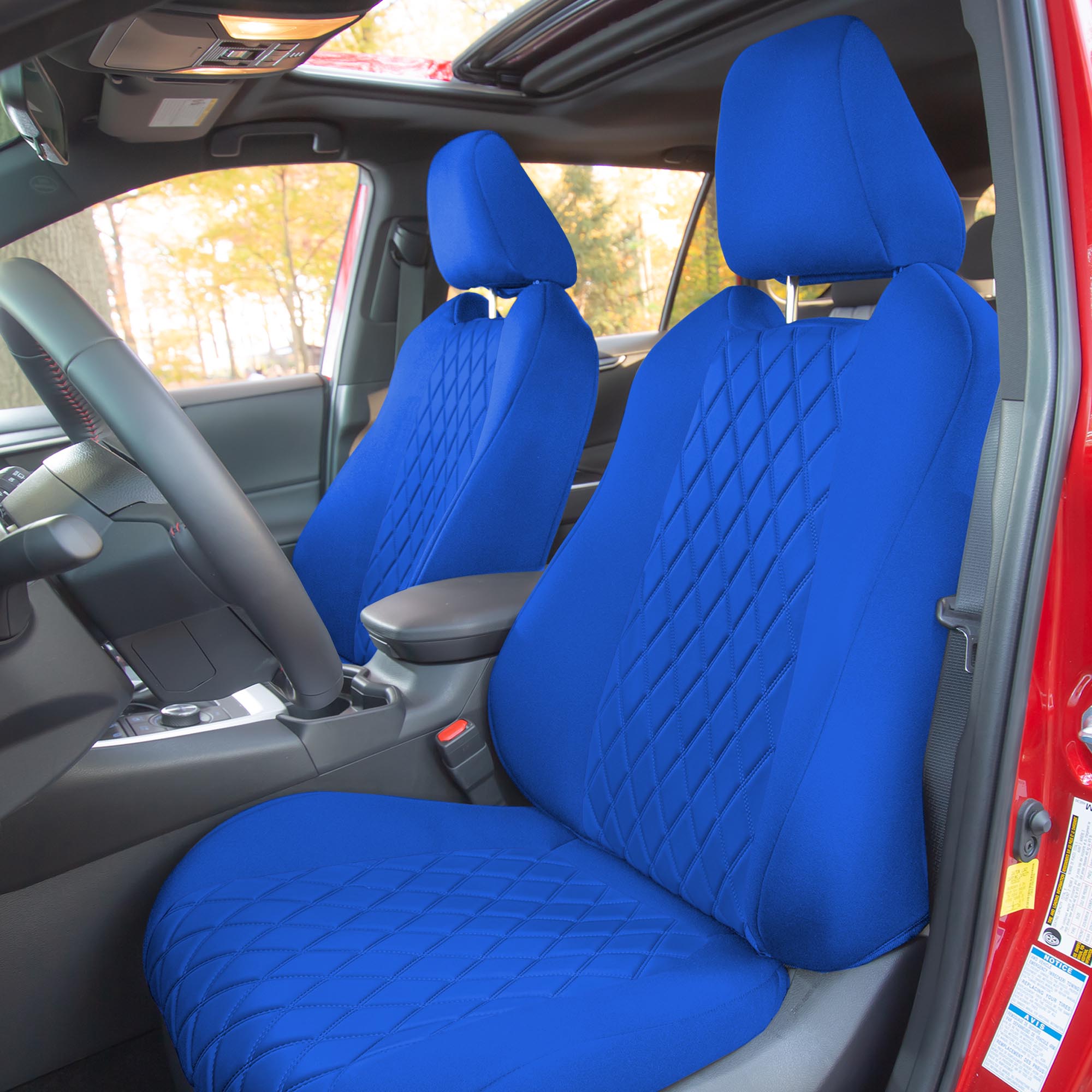 Toyota Rav4 Hybrid | Hybrid Prime 2021-2022  - Front Set Seat Covers - Solid Blue Neoprene