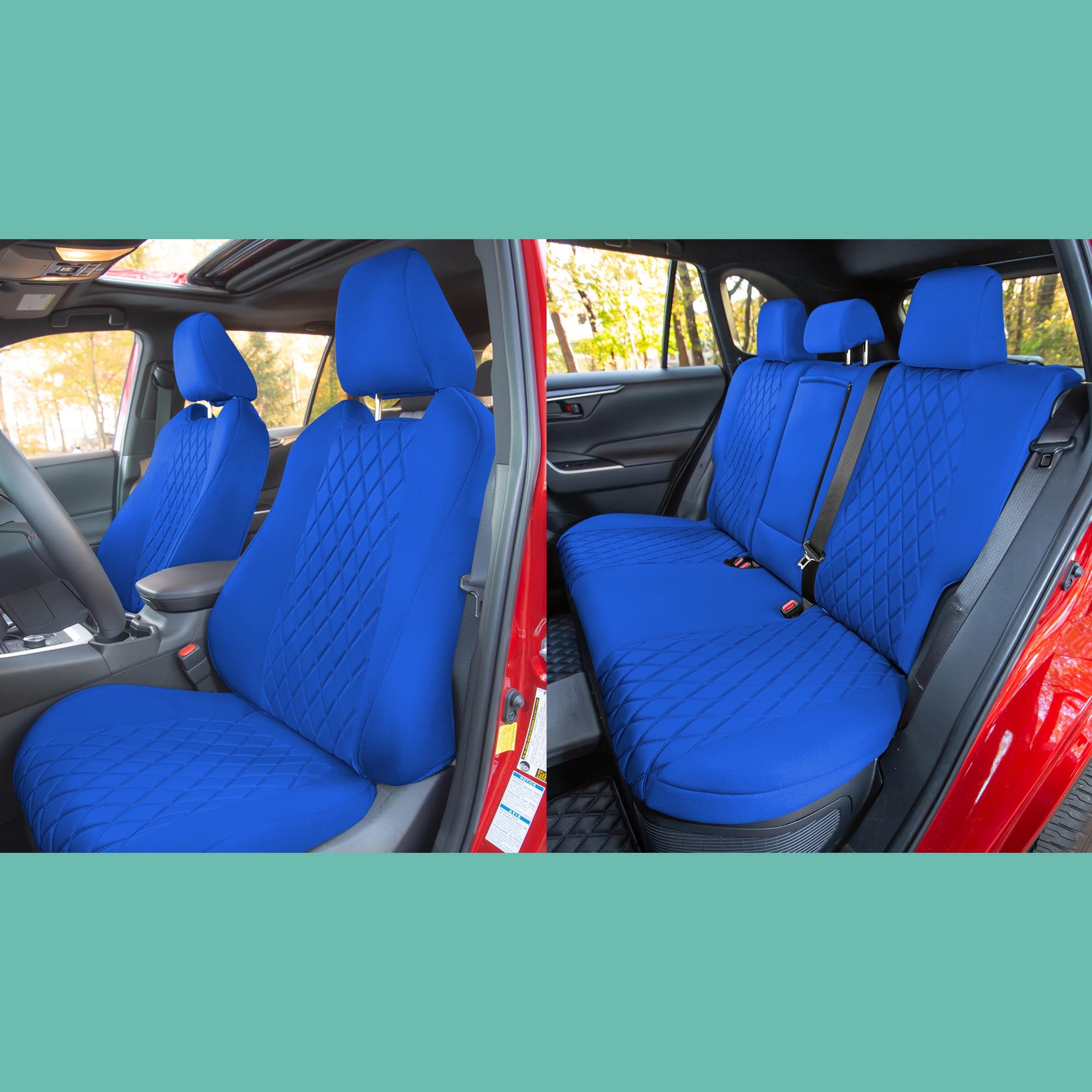 Toyota Rav4 Hybrid | Hybrid Prime 2021-2022  - Full Set Seat Covers - Solid Blue Neoprene