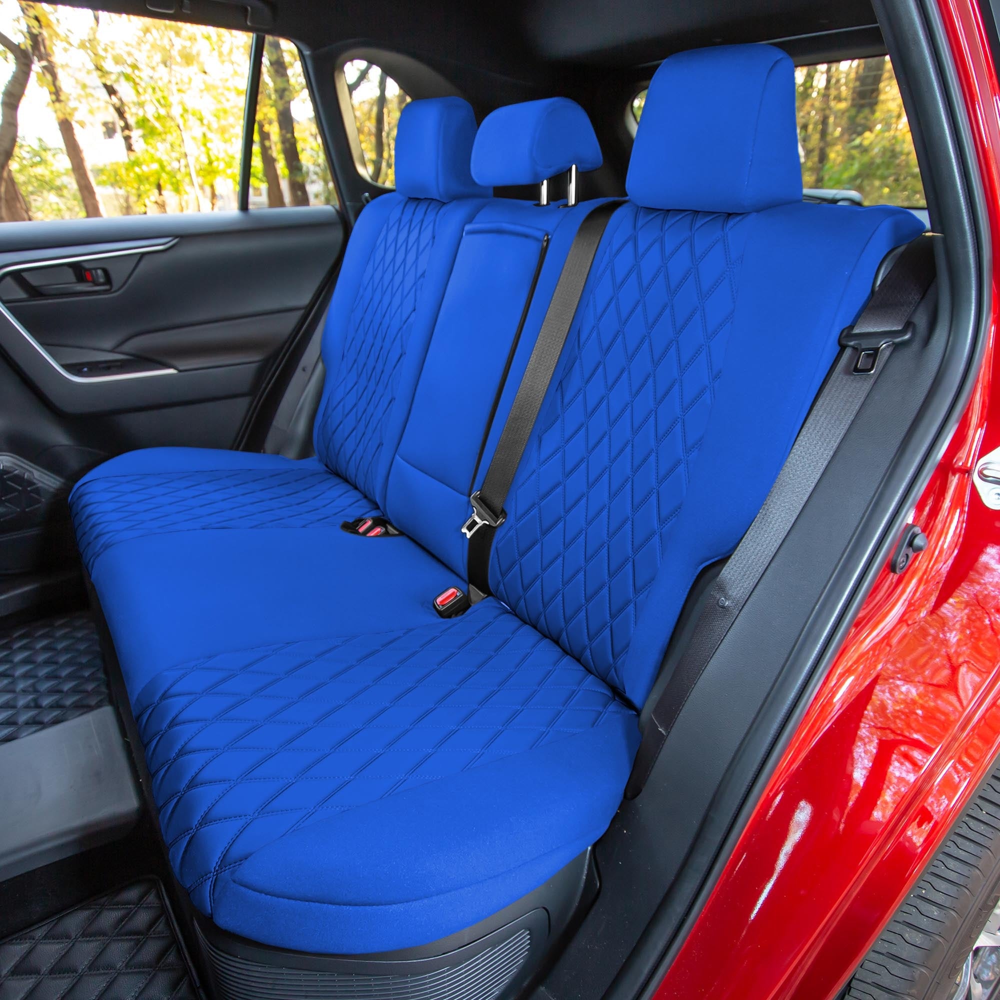 Toyota Rav4 Hybrid | Hybrid Prime 2021-2022  - Rear Set Seat Covers - Solid Blue Neoprene