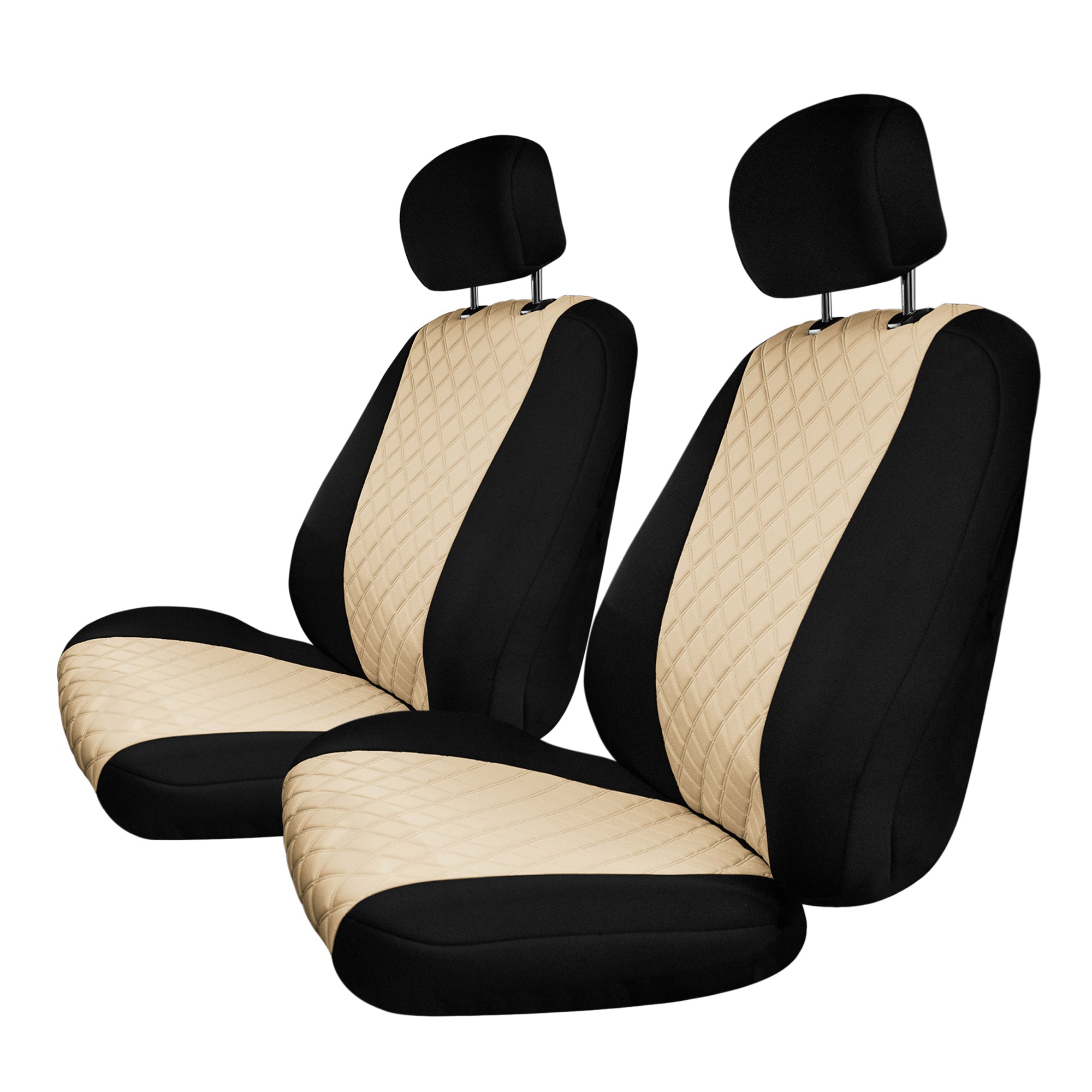 Ford F-150 2015-2024  - Ford F-250 F-350 F-450 2017-2022 - Front Set Seat Covers - Beige Ultraflex Neoprene