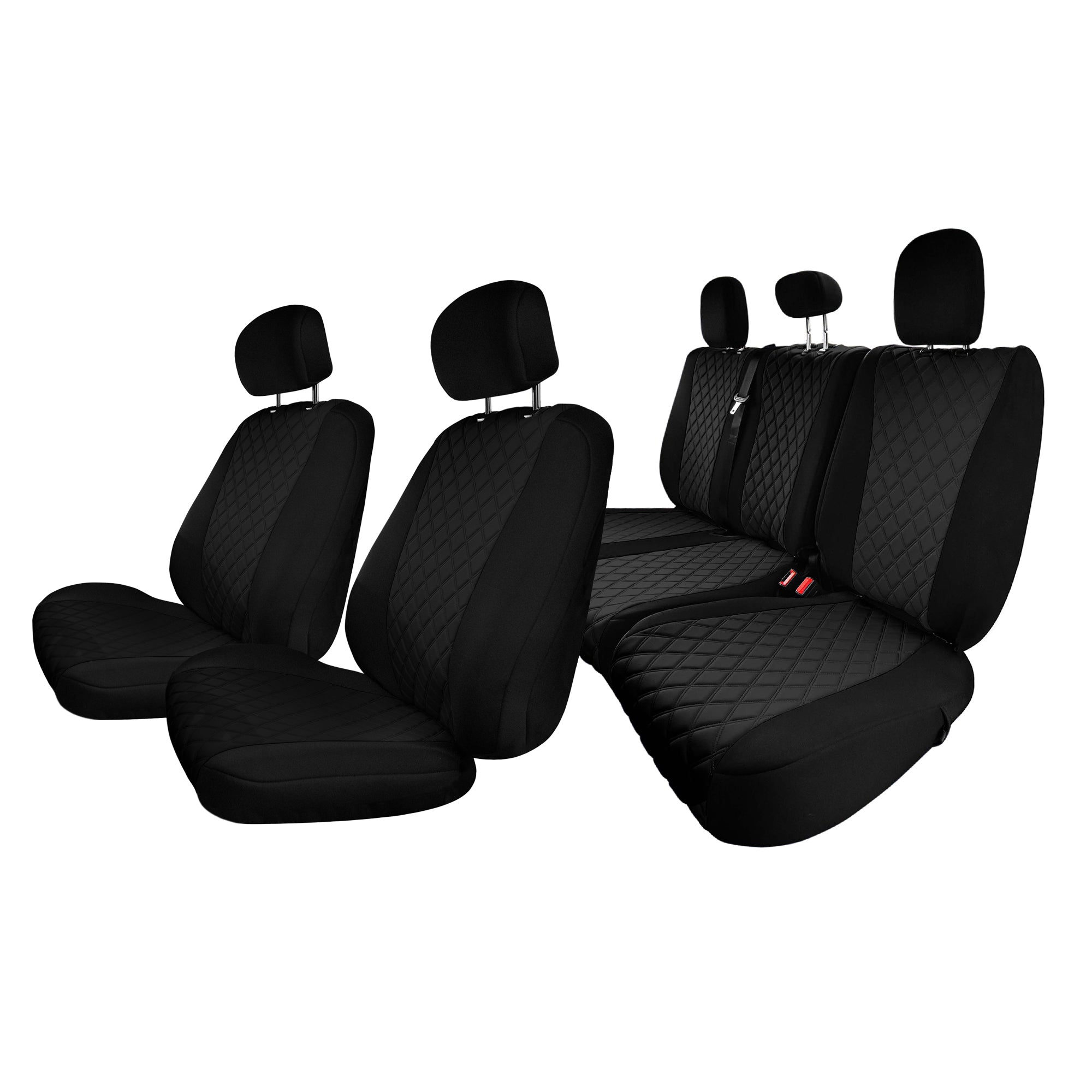 Ford F-150 2015-2024  - Ford F-250 F-350 F-450 2017-2022 - Full Set Seat Covers - Black Ultraflex Neoprene