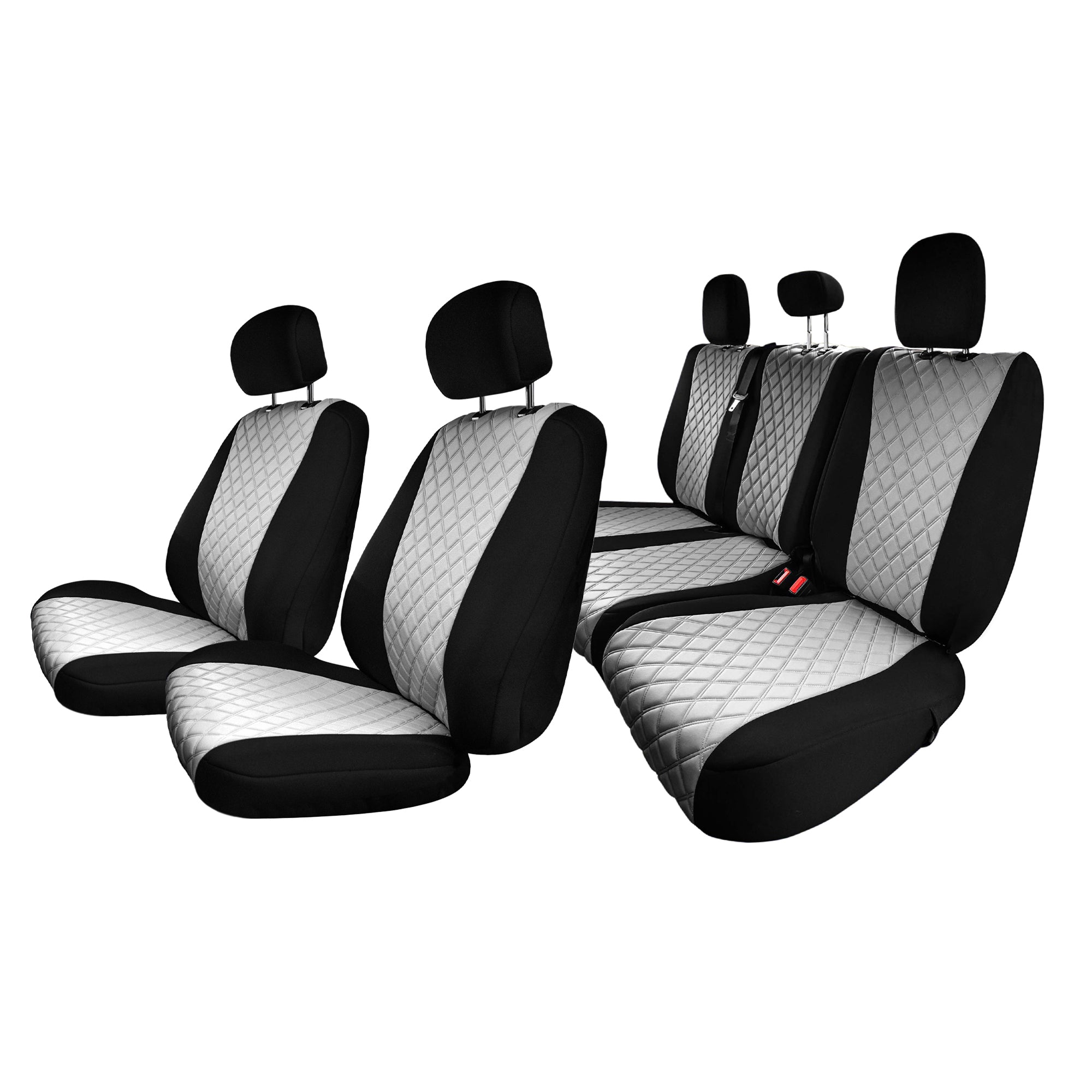 Ford F-150 2015-2024  - Ford F-250 F-350 F-450 2017-2022 - Full Set Seat Covers - Gray Ultraflex Neoprene
