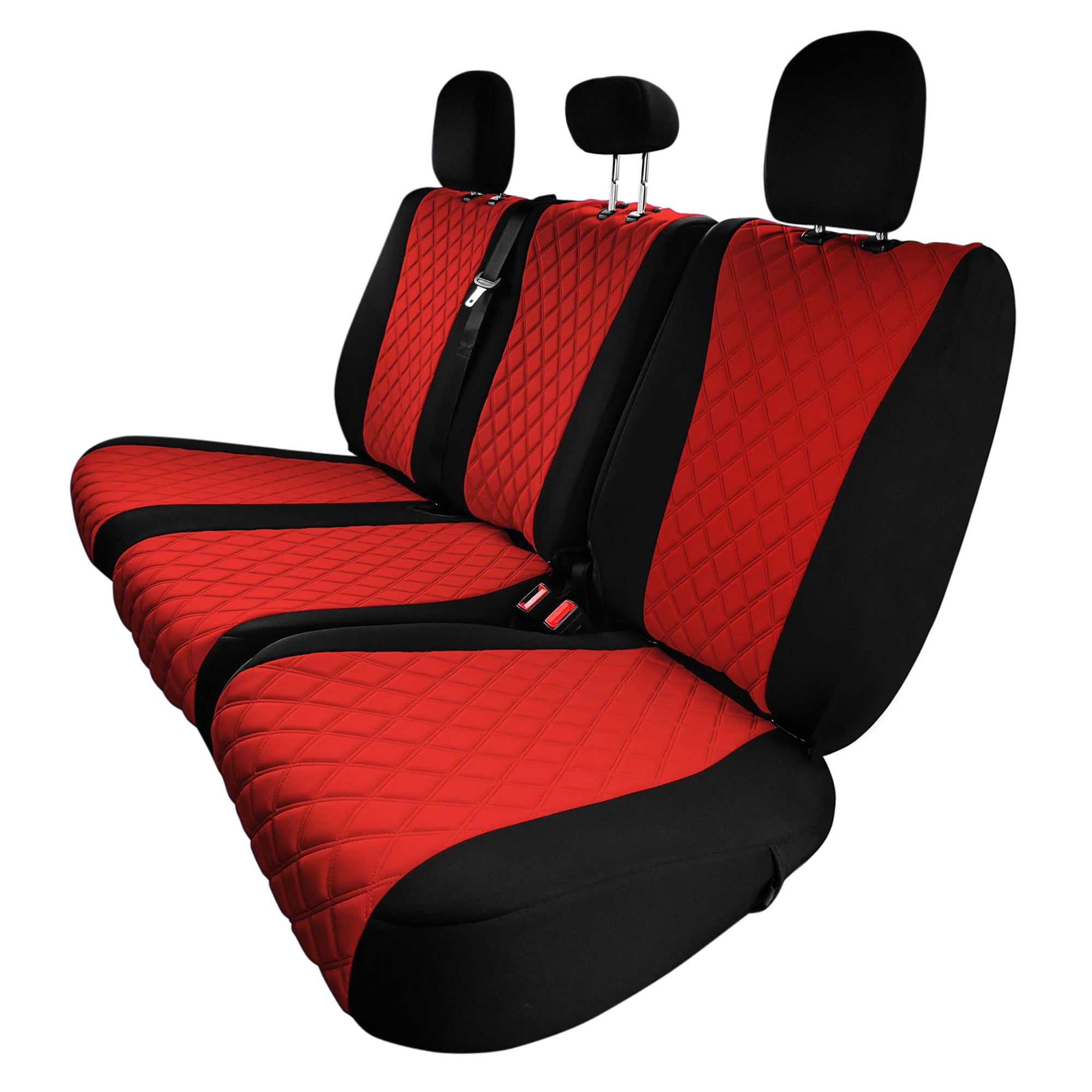 Ford F-150 2015-2022 - Ford F-250 F-350 F-450 2017-2022 - Rear Set Seat Covers - Red Neoprene
