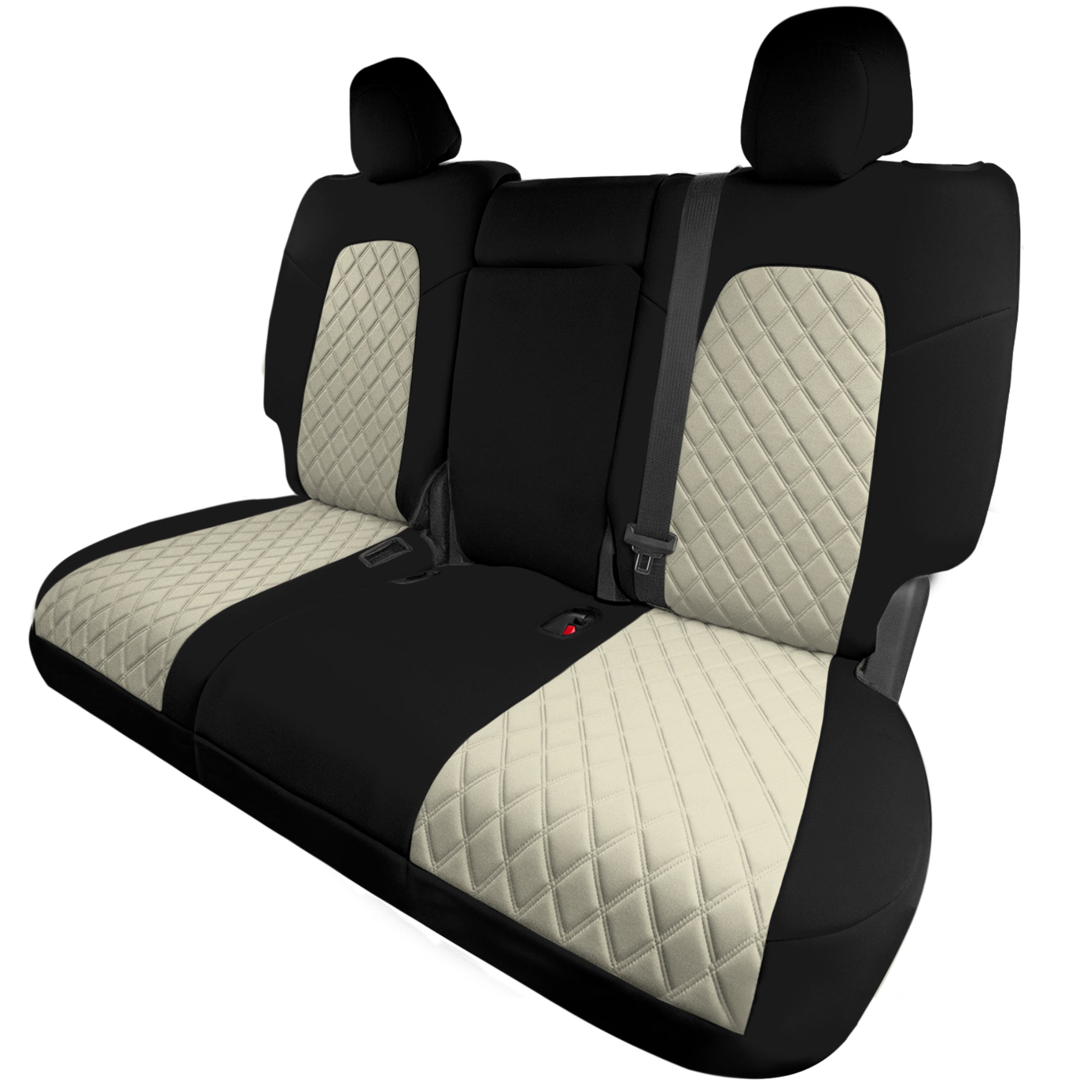 Tesla Model Y 2020 - 2022 -Rear Set Seat Covers - Beige Neoprene