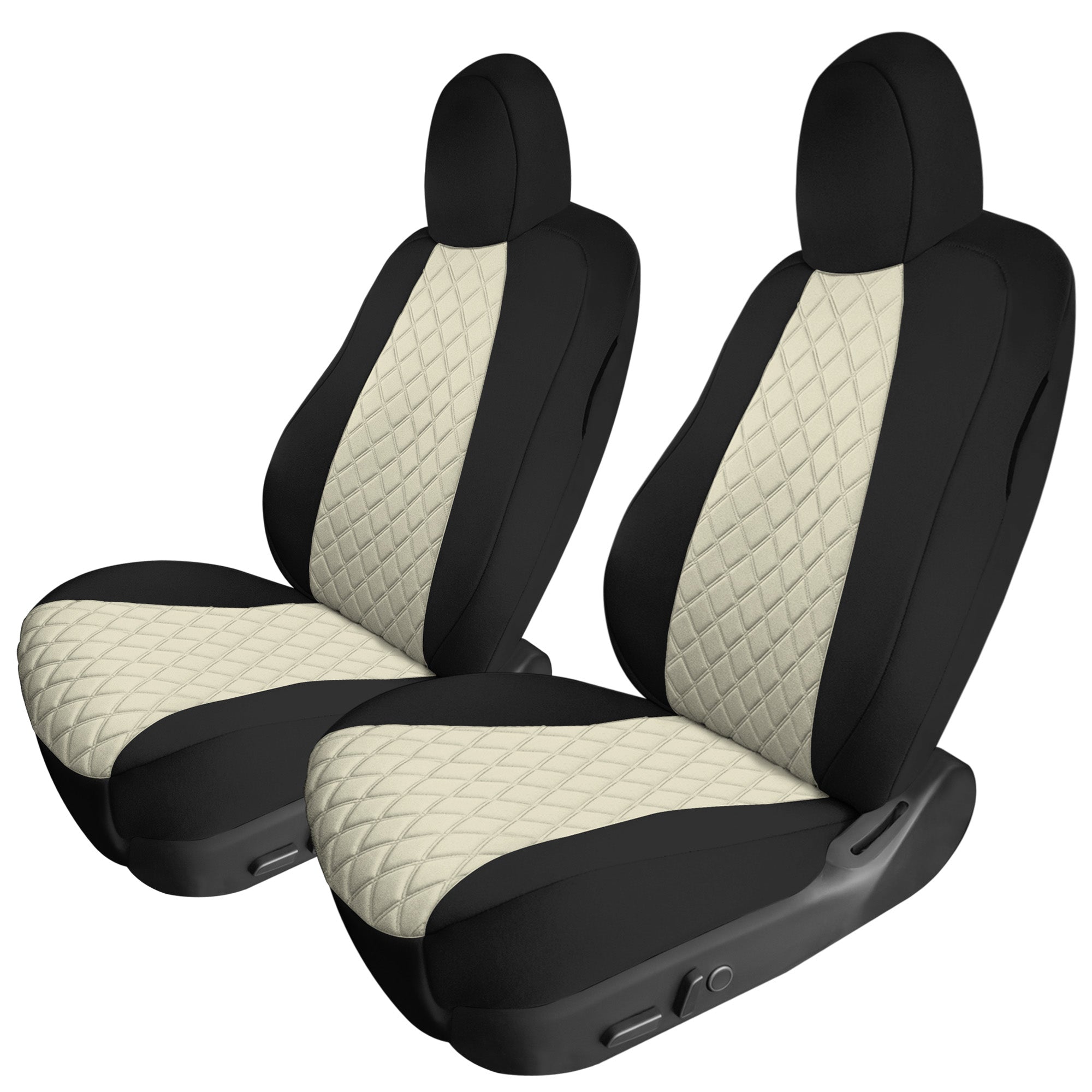 Tesla Model Y 2020 - 2024 - Front Set Seat Covers - Beige Ultraflex Neoprene