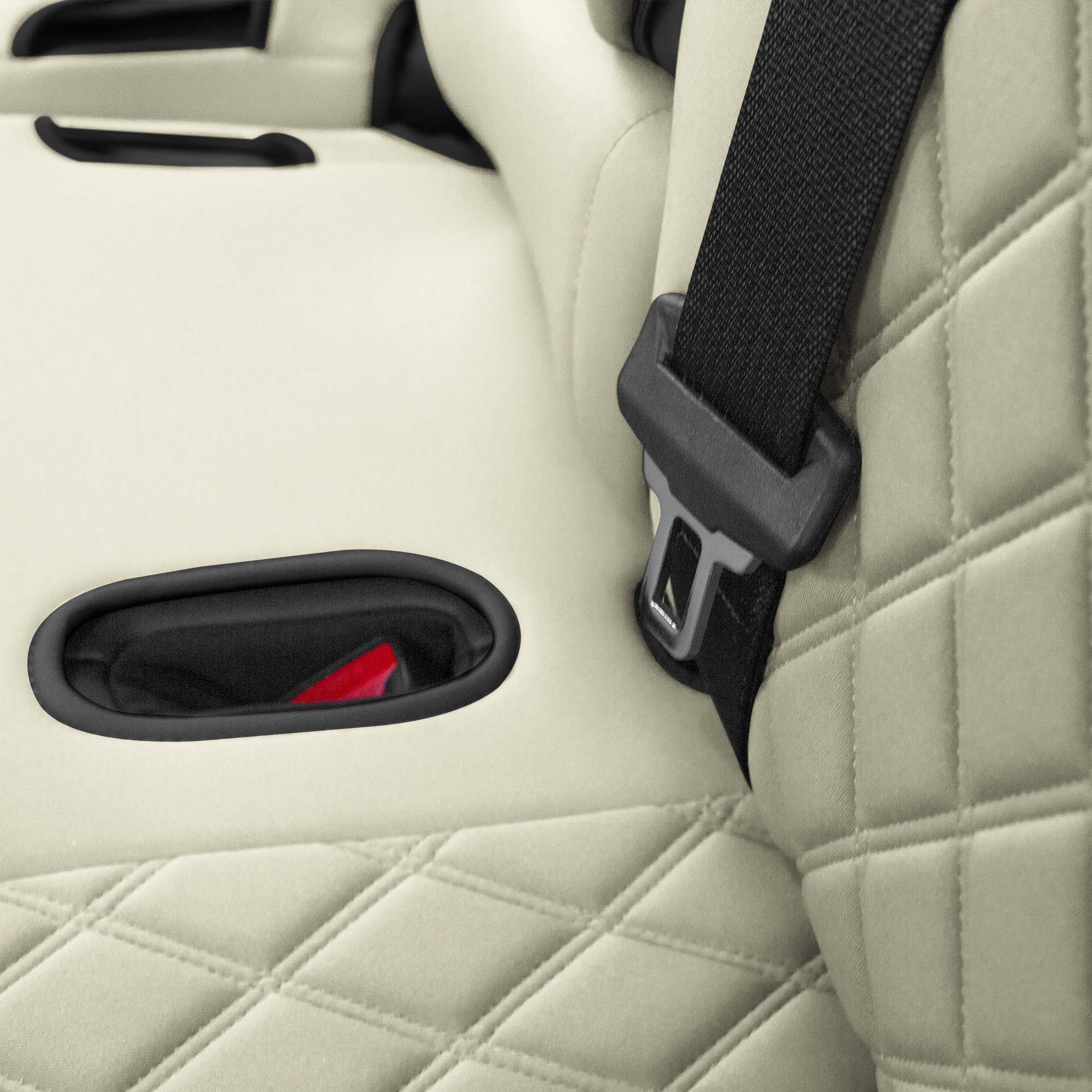 Tesla Model Y 2020 - 2022 - Rear Set Seat Covers - Solid Beige Ultraflex Neoprene