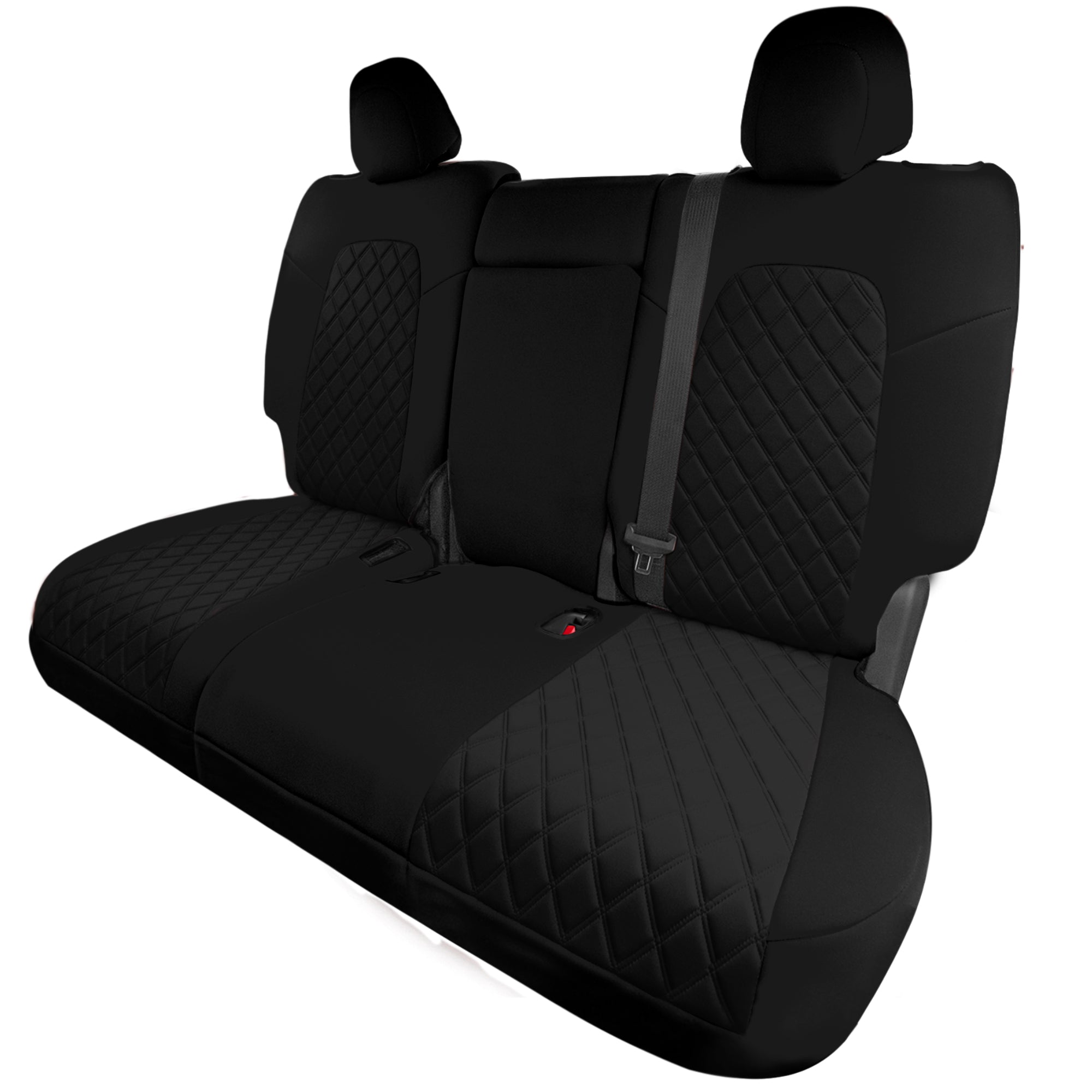 Tesla Model Y 2020 - 2024 -Rear Set Seat Covers - Black Ultraflex Neoprene